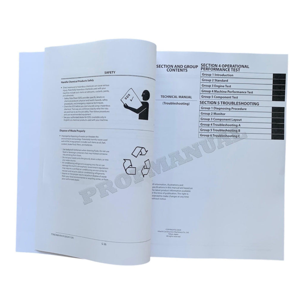 Hitachi ZW80-5B Wheel Loader Technical Manual Troubleshooting +Schematics