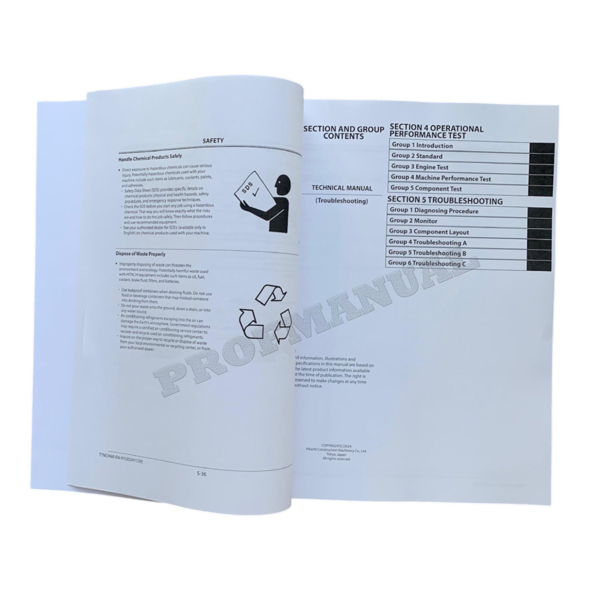 Hitachi ZW80-5B Wheel Loader Technical Manual Troubleshooting +Schematics