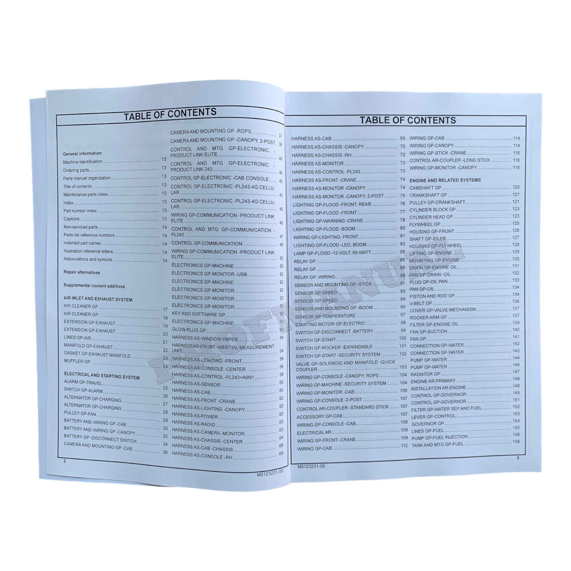 Caterpillar Cat 304 CR Mini Hydraulic Excavator Parts Catalog Manual