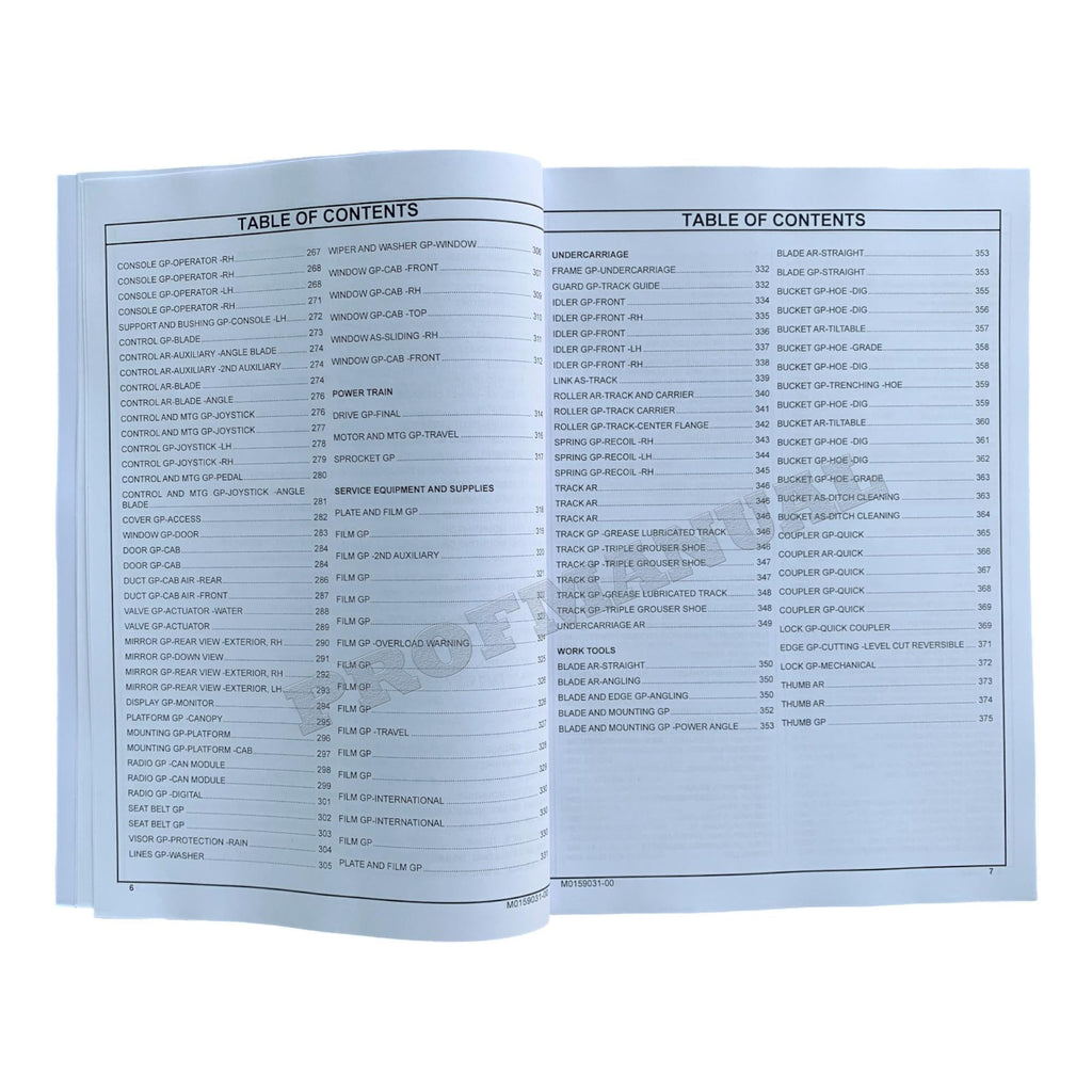 Caterpillar Cat 305 CR Mini Hydraulic Excavator Parts Catalog Manual M0159031