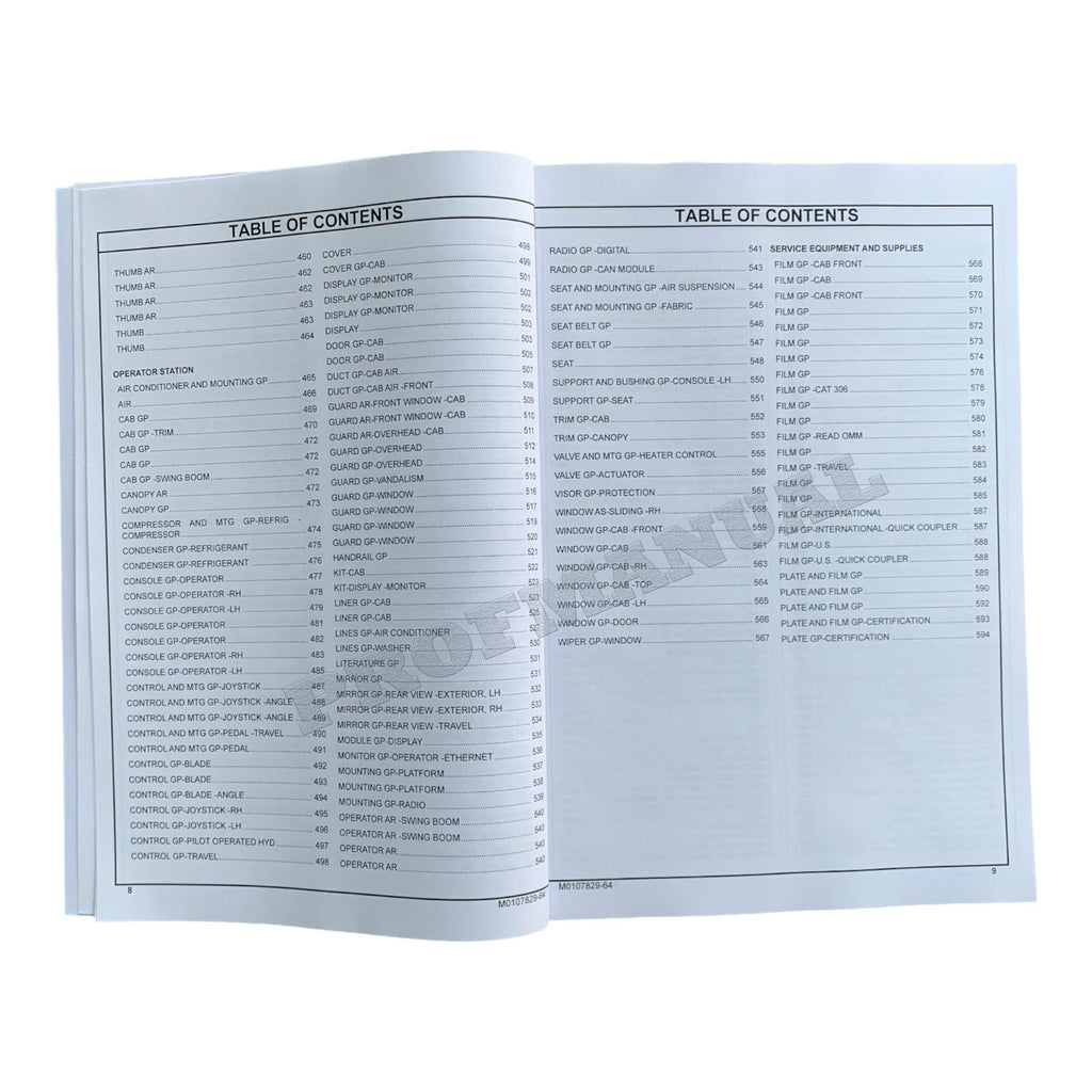 Caterpillar Cat 306 CR Mini Hydraulic Excavator Parts Catalog Manual ser 6G61-UP