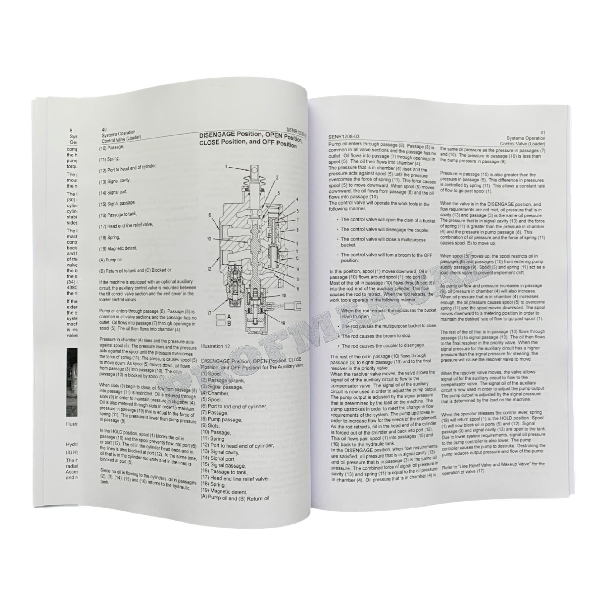 Manual de servicio de dirección hidráulica de retroexcavadoras Caterpillar 416C, 426C, 428C y 436C (4 libros)