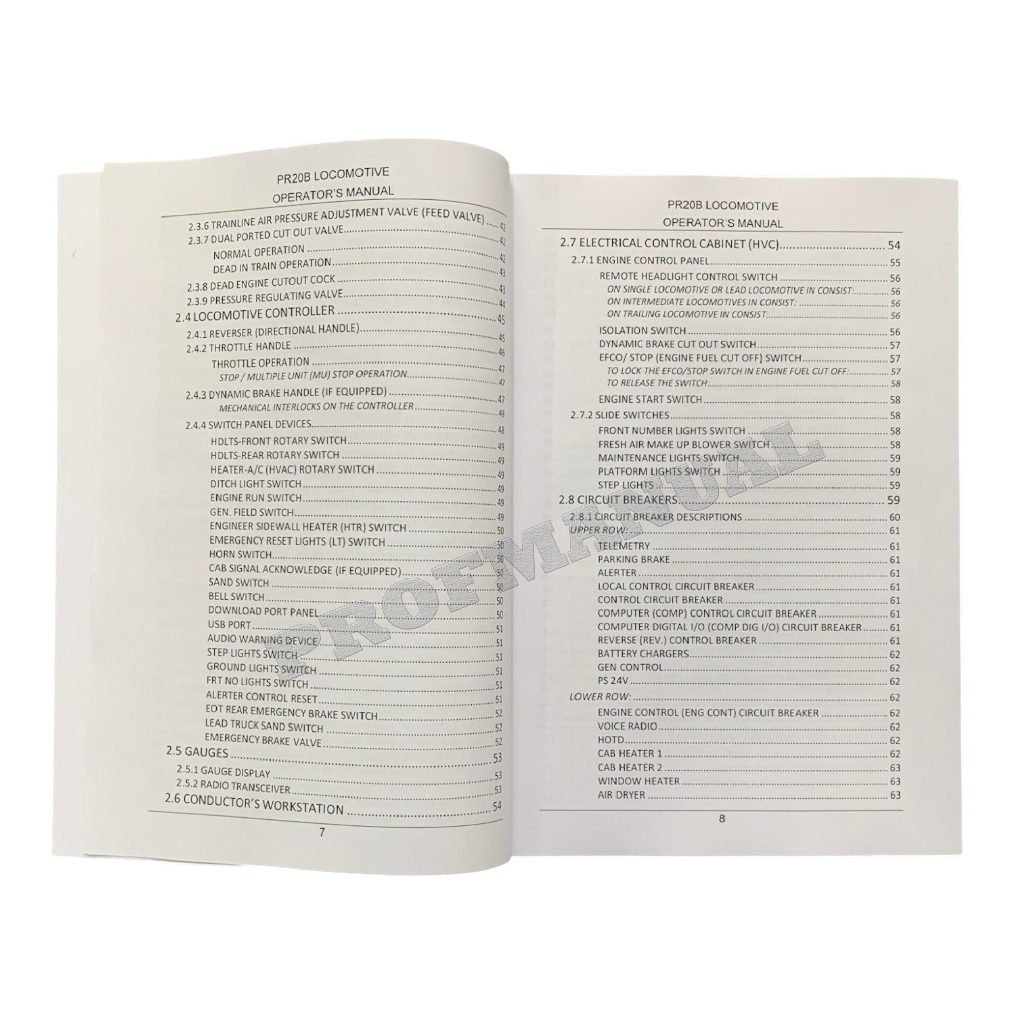 Caterpillar Cat PR20B Locomotive OPERATORS MAINTENANCE MANUAL