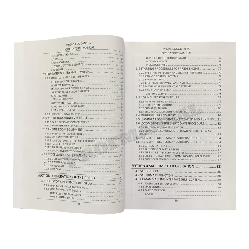 Caterpillar Cat PR20B Locomotive OPERATORS MAINTENANCE MANUAL