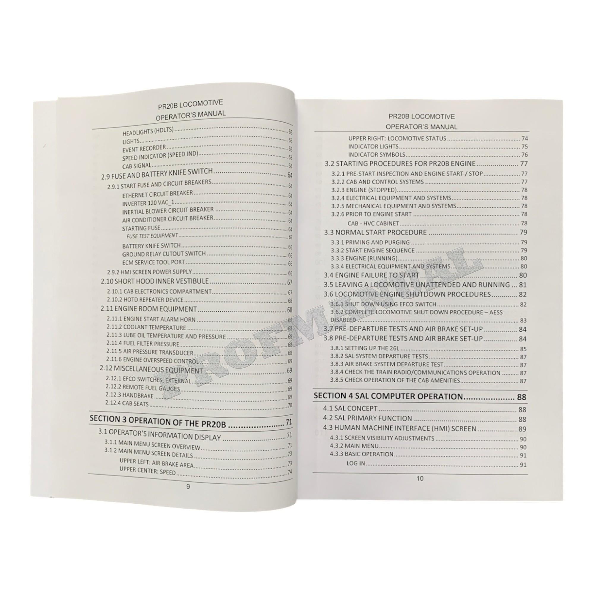 Caterpillar Cat PR20B Locomotive OPERATORS MAINTENANCE MANUAL