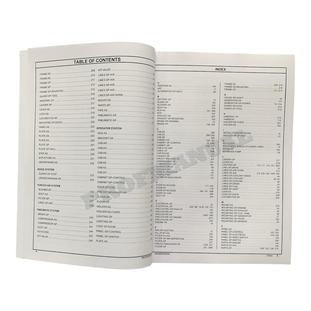 Manual del catálogo de piezas de la locomotora Caterpillar Cat PR20B