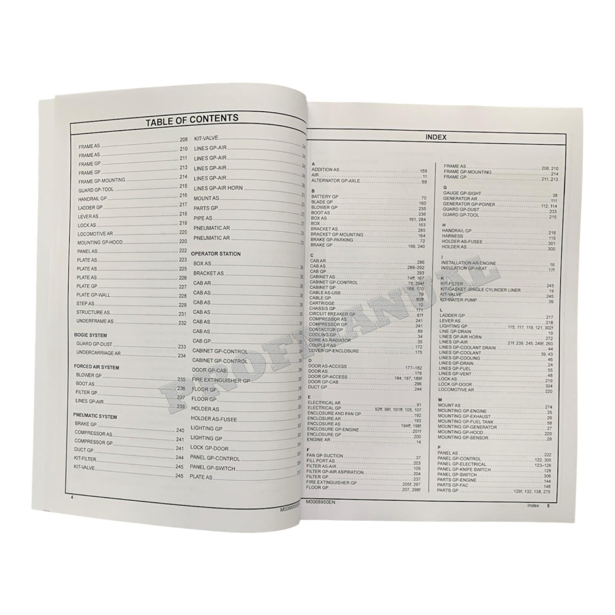 Caterpillar Cat PR20B Locomotive Parts Catalog Manual