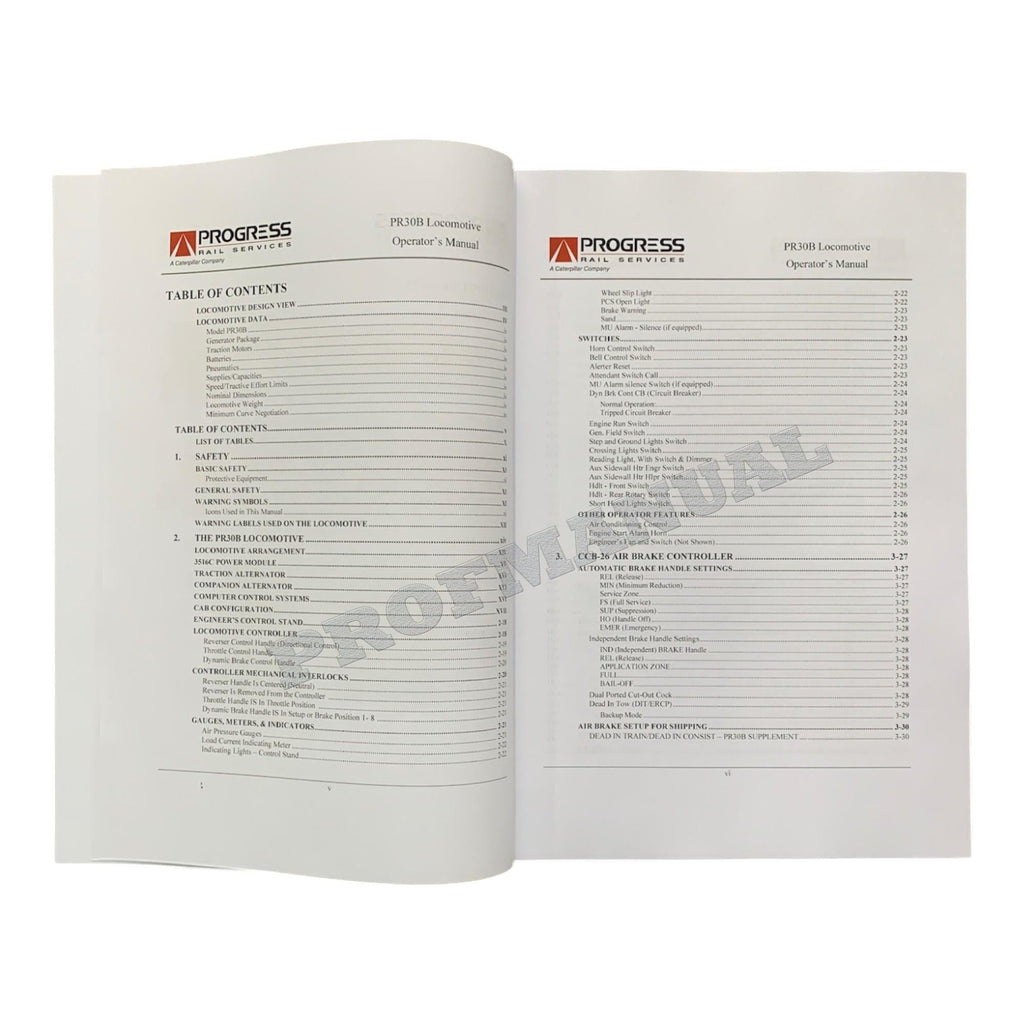 Caterpillar Cat PR30B Locomotive OPERATORS MAINTENANCE MANUAL