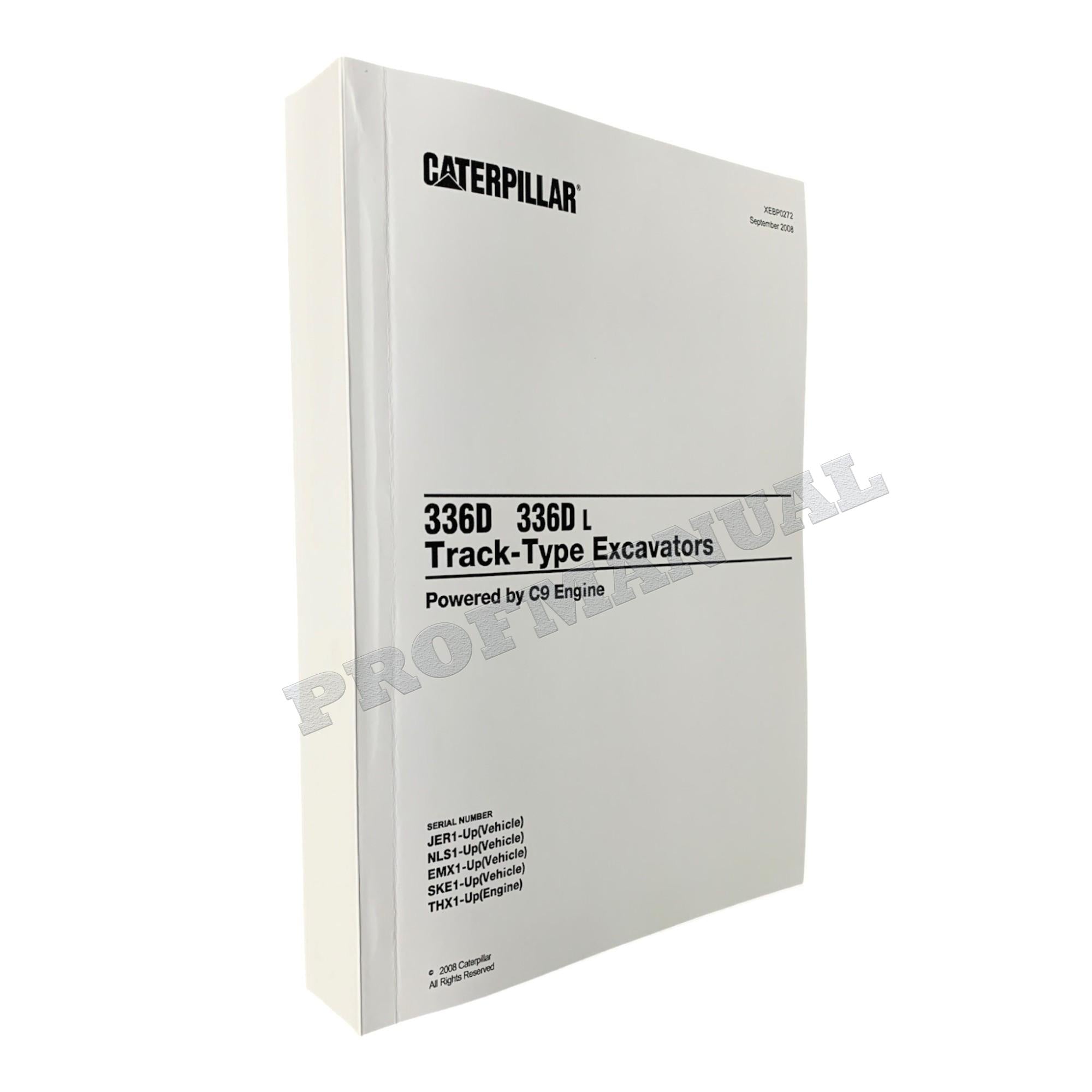 Caterpillar Cat 336D 336D L Track Type Excavator Parts Catalog Manual