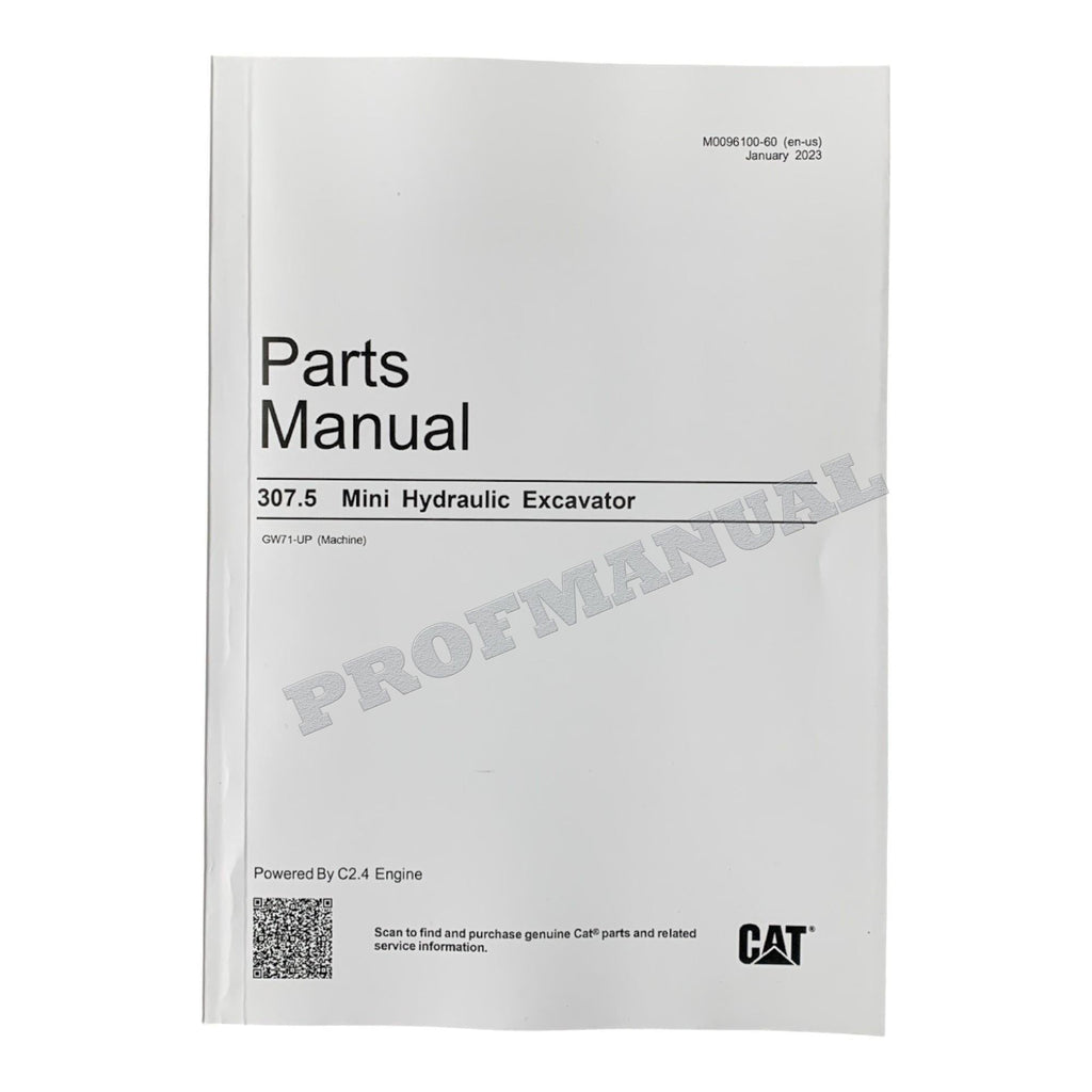 Caterpillar Cat 307.5 Mini Hydraulic Excavator Parts Catalog Manual