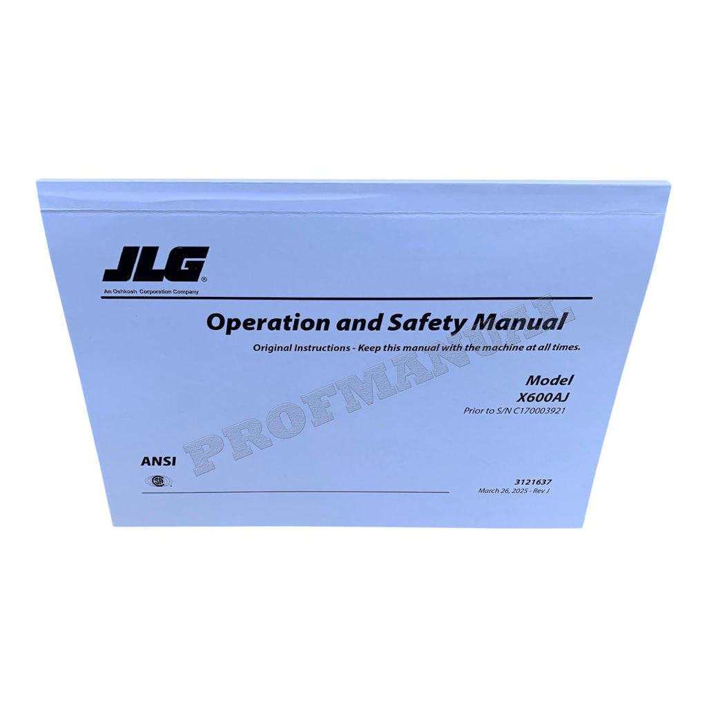 JLG X600AJ Compact Crawler Boom Maintenance Operation Operators Manual