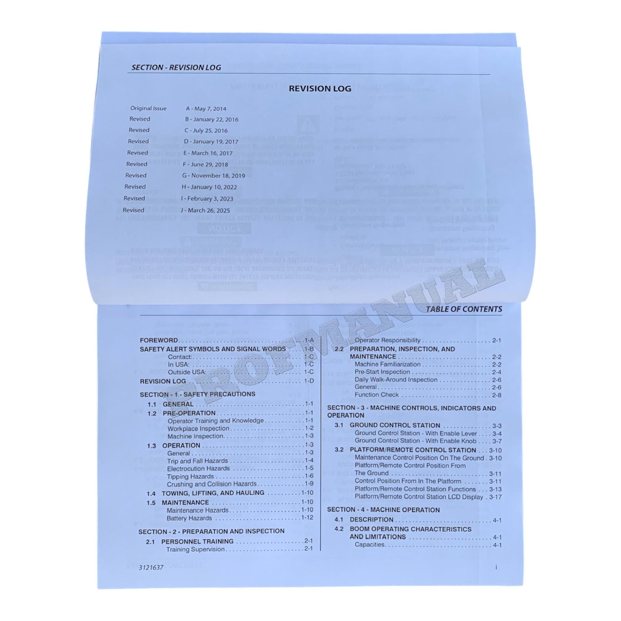 JLG X600AJ Compact Crawler Boom Maintenance Operation Operators Manual
