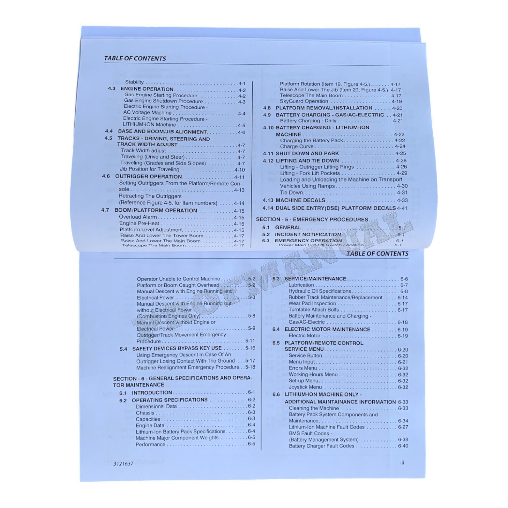 JLG X600AJ Compact Crawler Boom Maintenance Operation Operators Manual