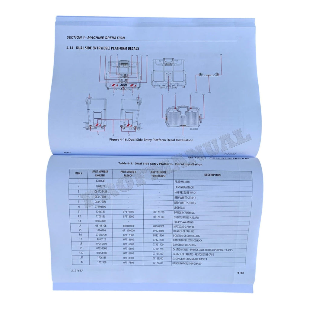 JLG X600AJ Compact Crawler Boom Maintenance Operation Operators Manual