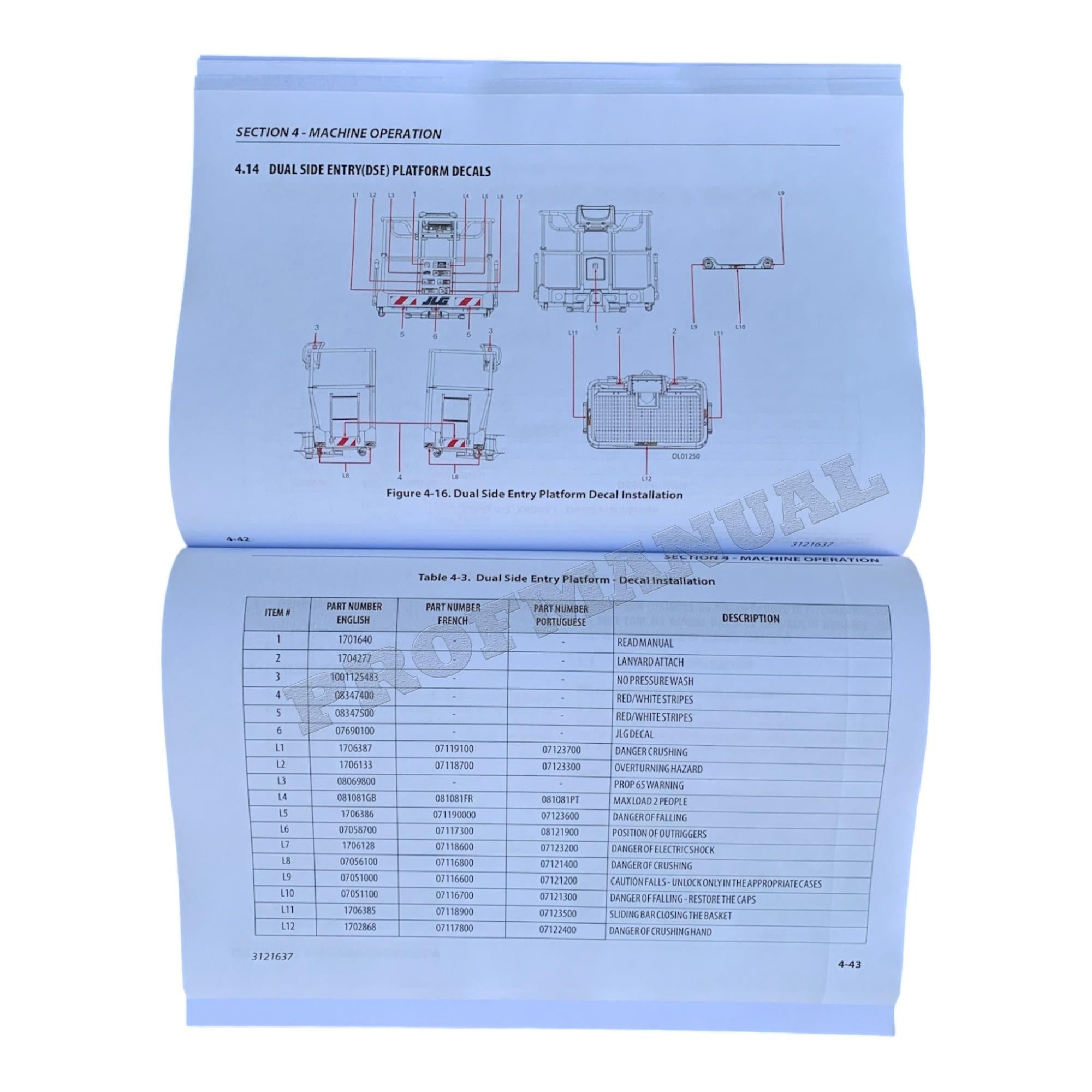 JLG X600AJ Compact Crawler Boom Maintenance Operation Operators Manual
