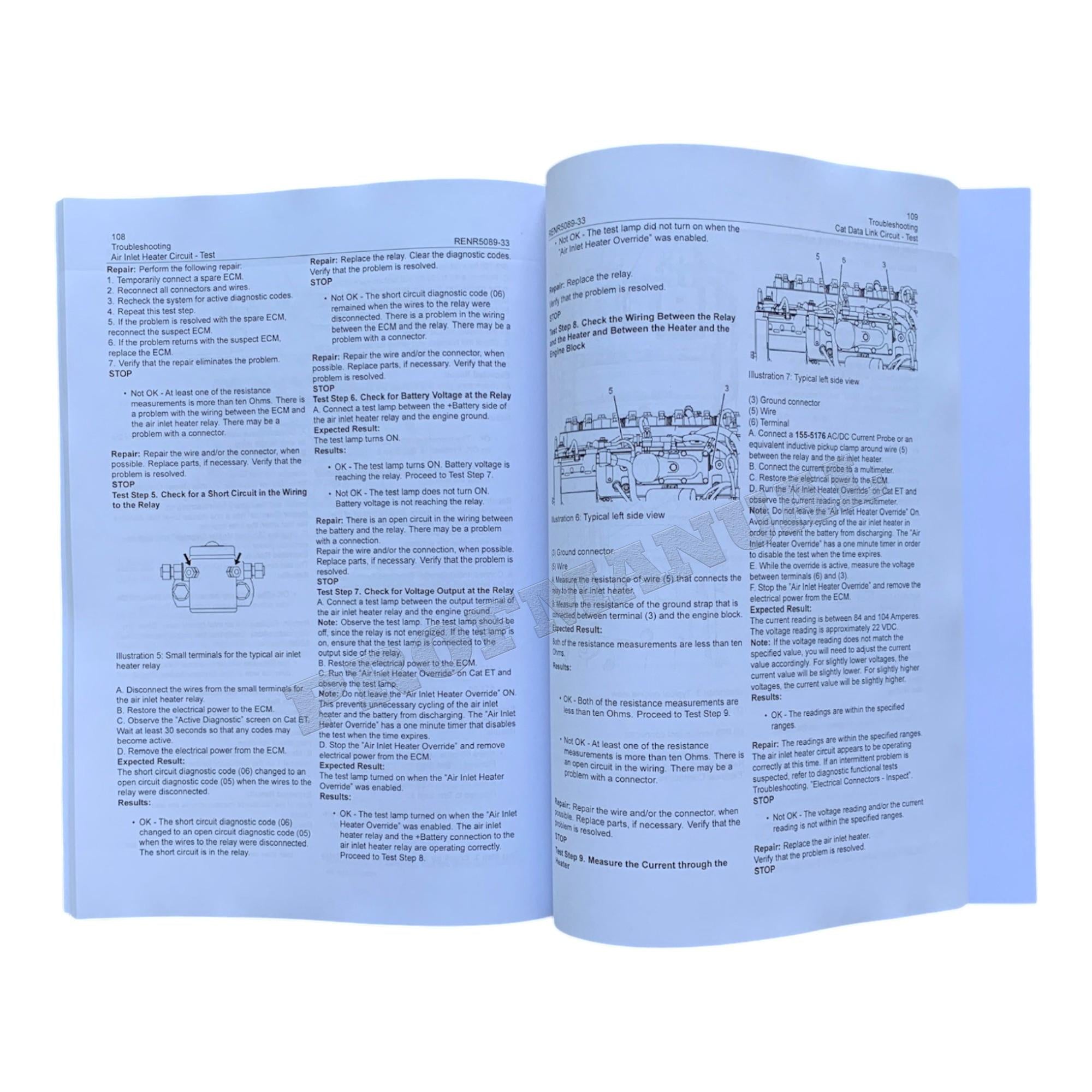 Caterpillar C7 Engine 328D Excavator Service Manual *Send serial number
