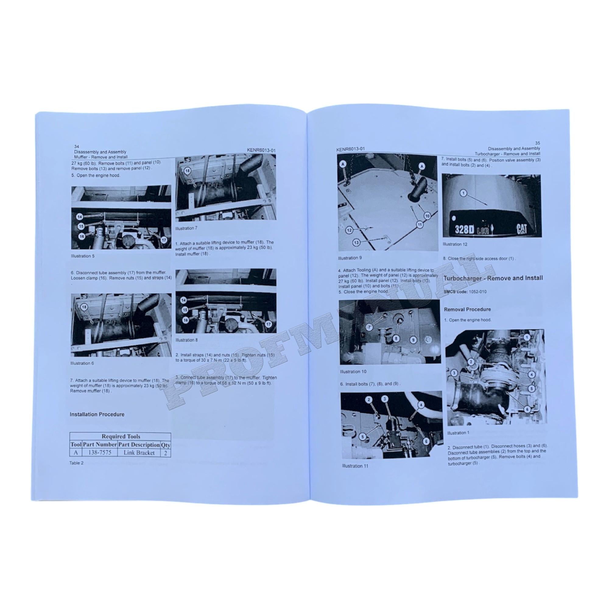 Caterpillar C7 Engine 328D Excavator Service Manual *Send serial number