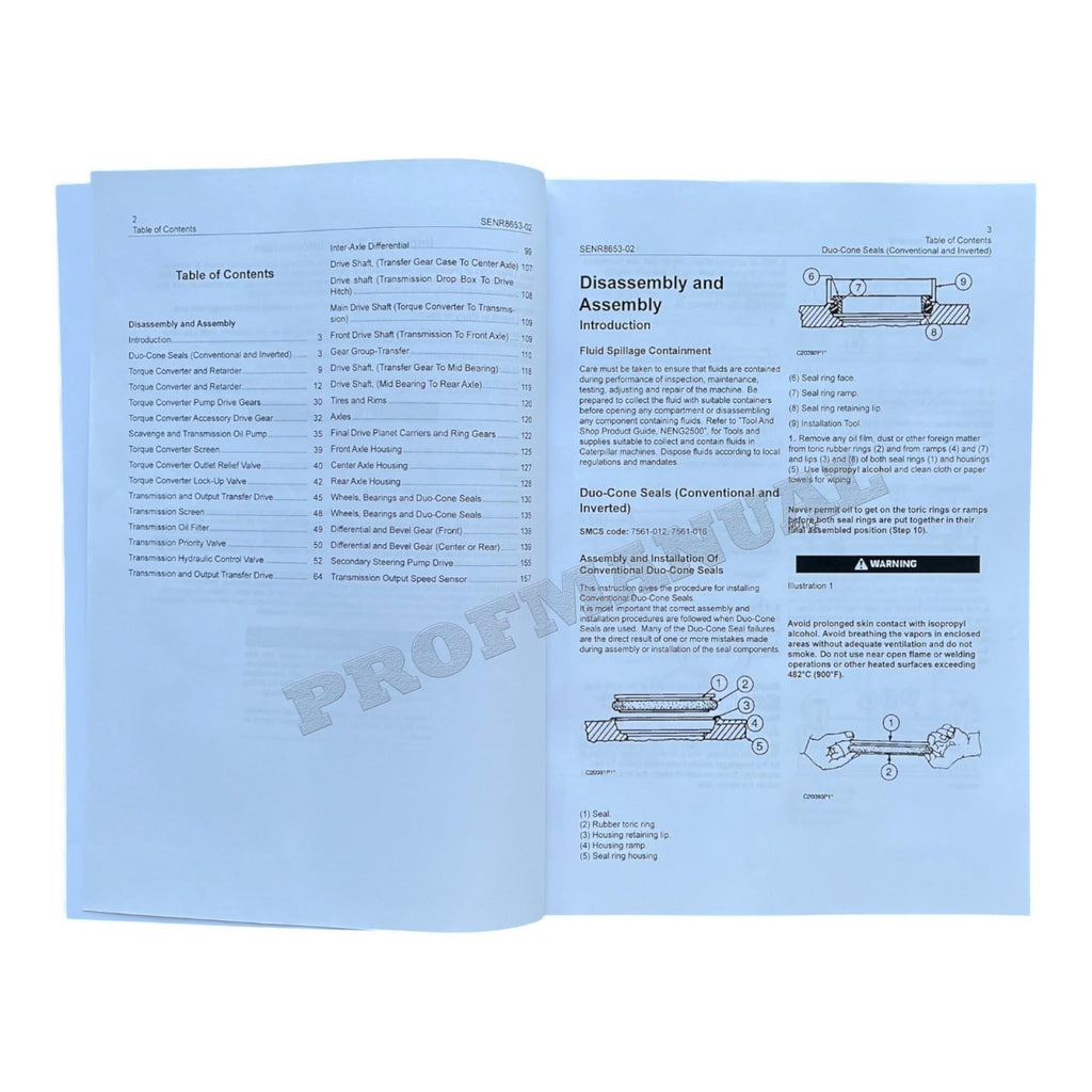 Caterpillar D250E D300E DUMP TRUCK POWER TRAIN Disassembly Assem Service Manual