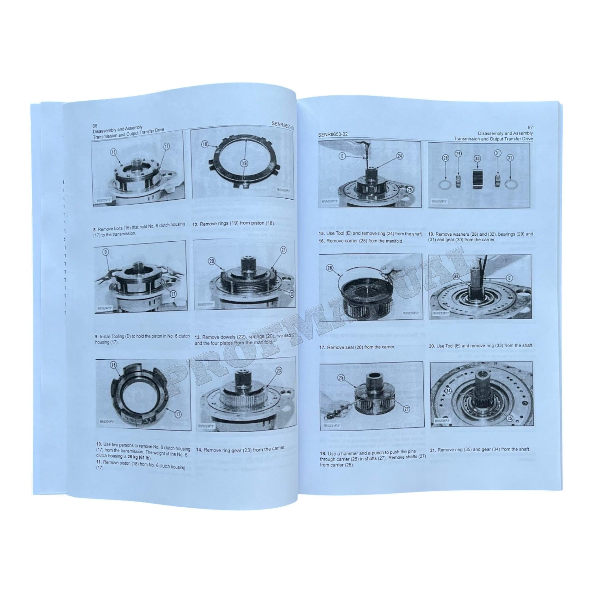 Caterpillar D250E D300E DUMP TRUCK POWER TRAIN Disassembly Assem Service Manual