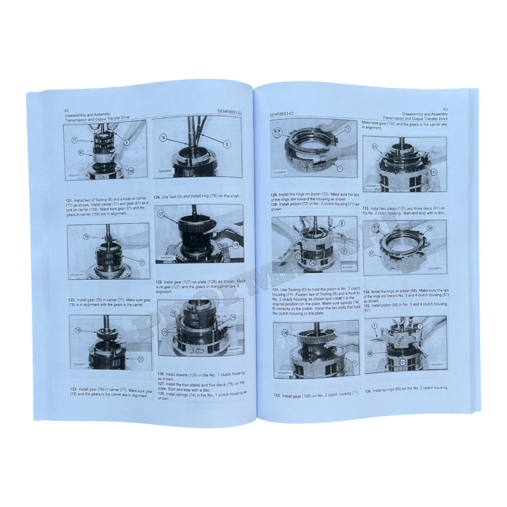 Caterpillar D250E D300E DUMP TRUCK POWER TRAIN Disassembly Assem Service Manual