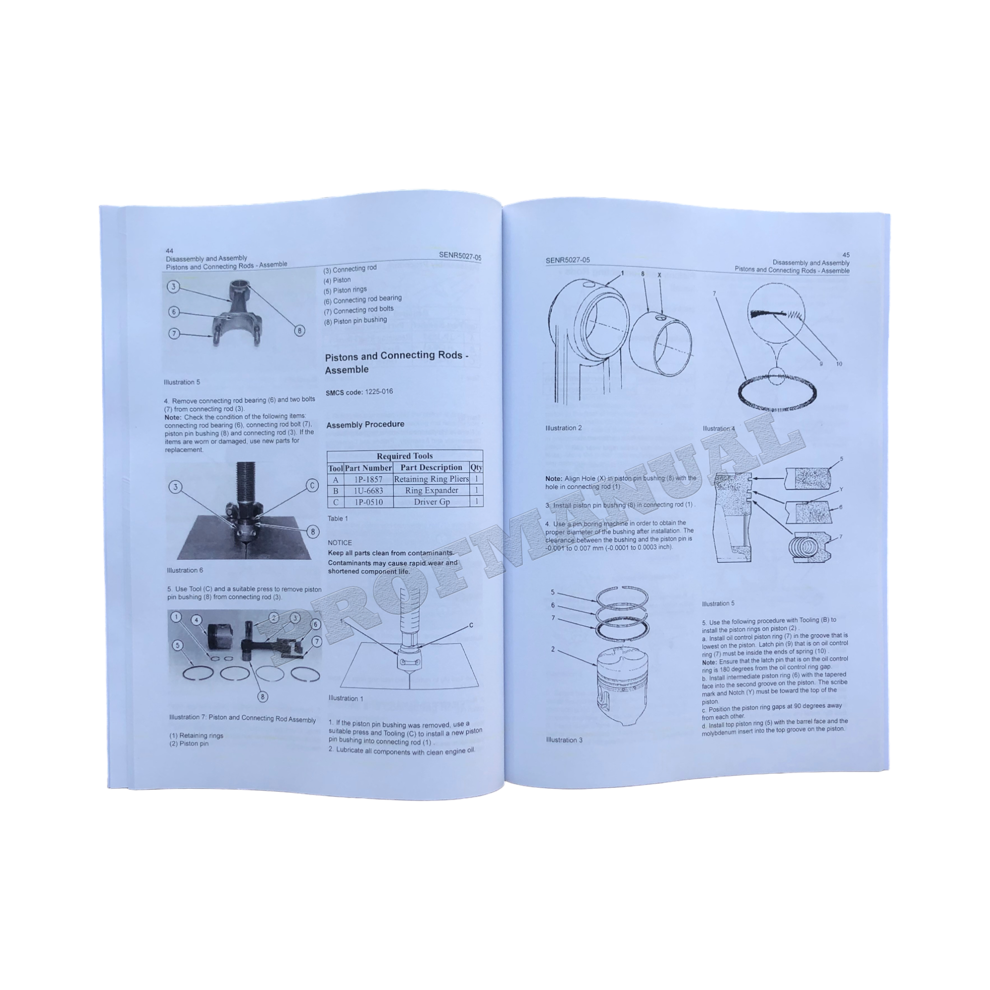 Manual de servicio de la máquina ensamblada con motor Caterpillar 3003 3013 3014 3024 Desmontaje