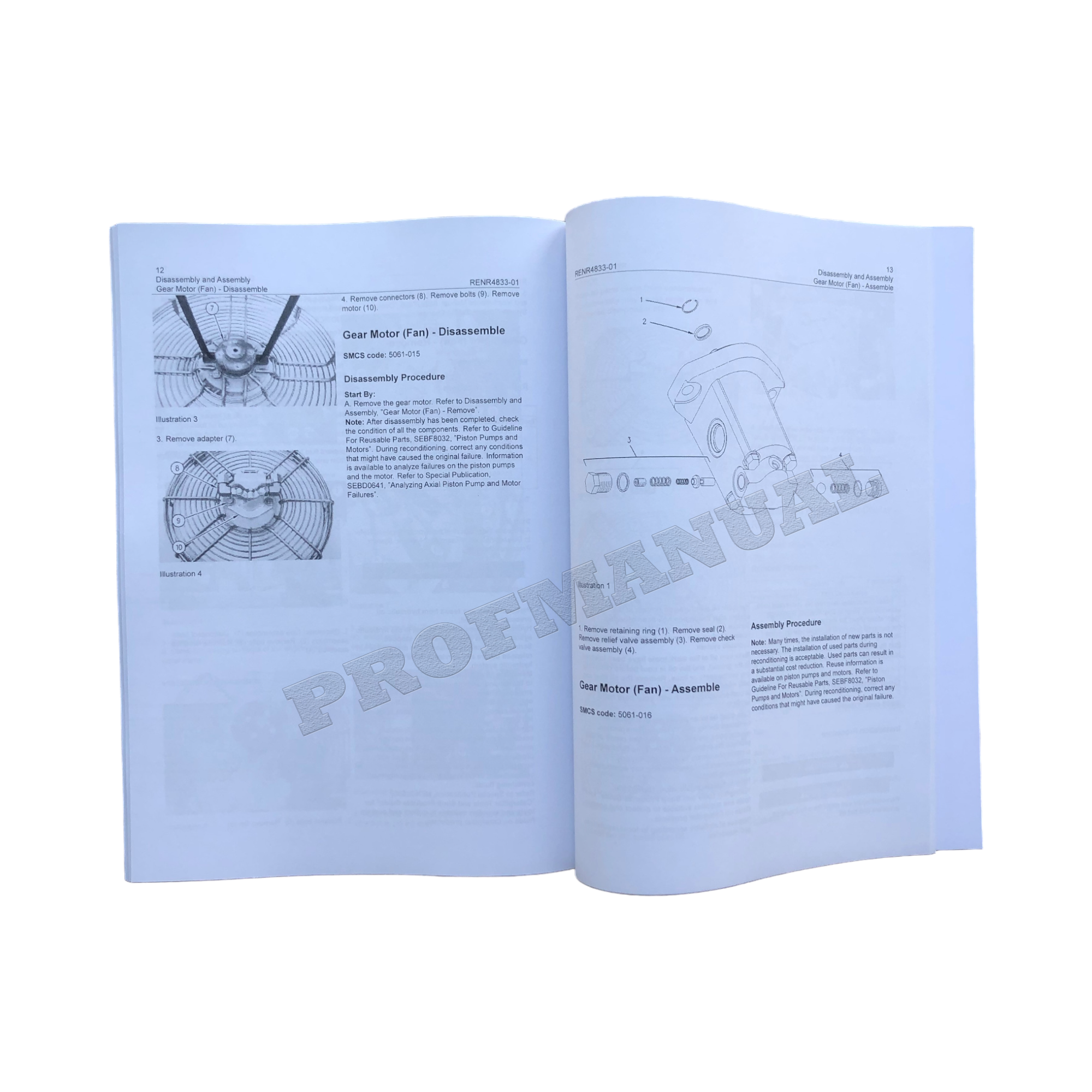 Manual de servicio de la máquina ensamblada con motor Caterpillar 3003 3013 3014 3024 Desmontaje