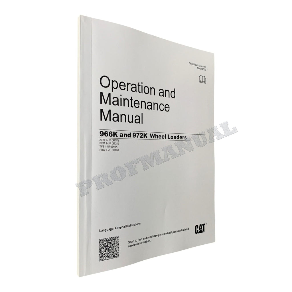 Caterpillar 966K 972K Wheel loader Operators Maintenance Manual