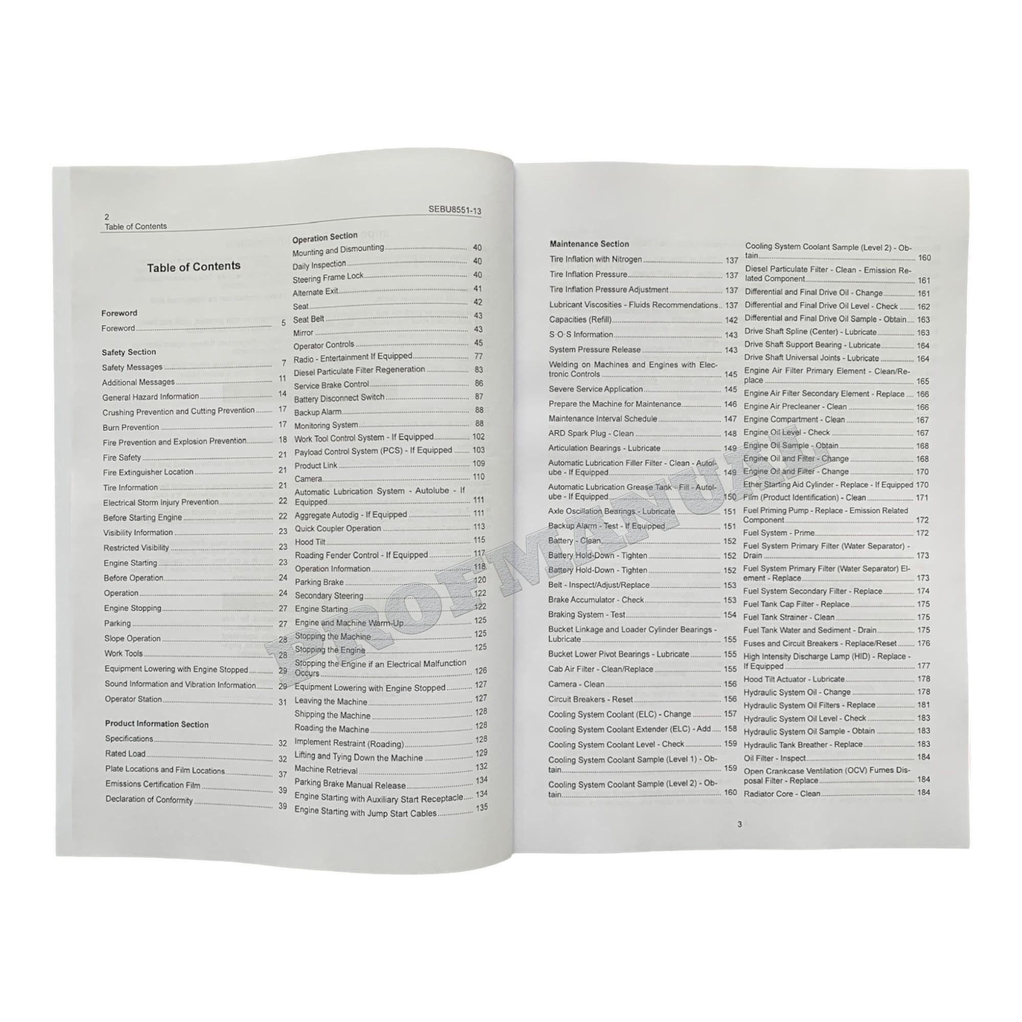 Caterpillar 966K 972K Wheel loader Operators Maintenance Manual