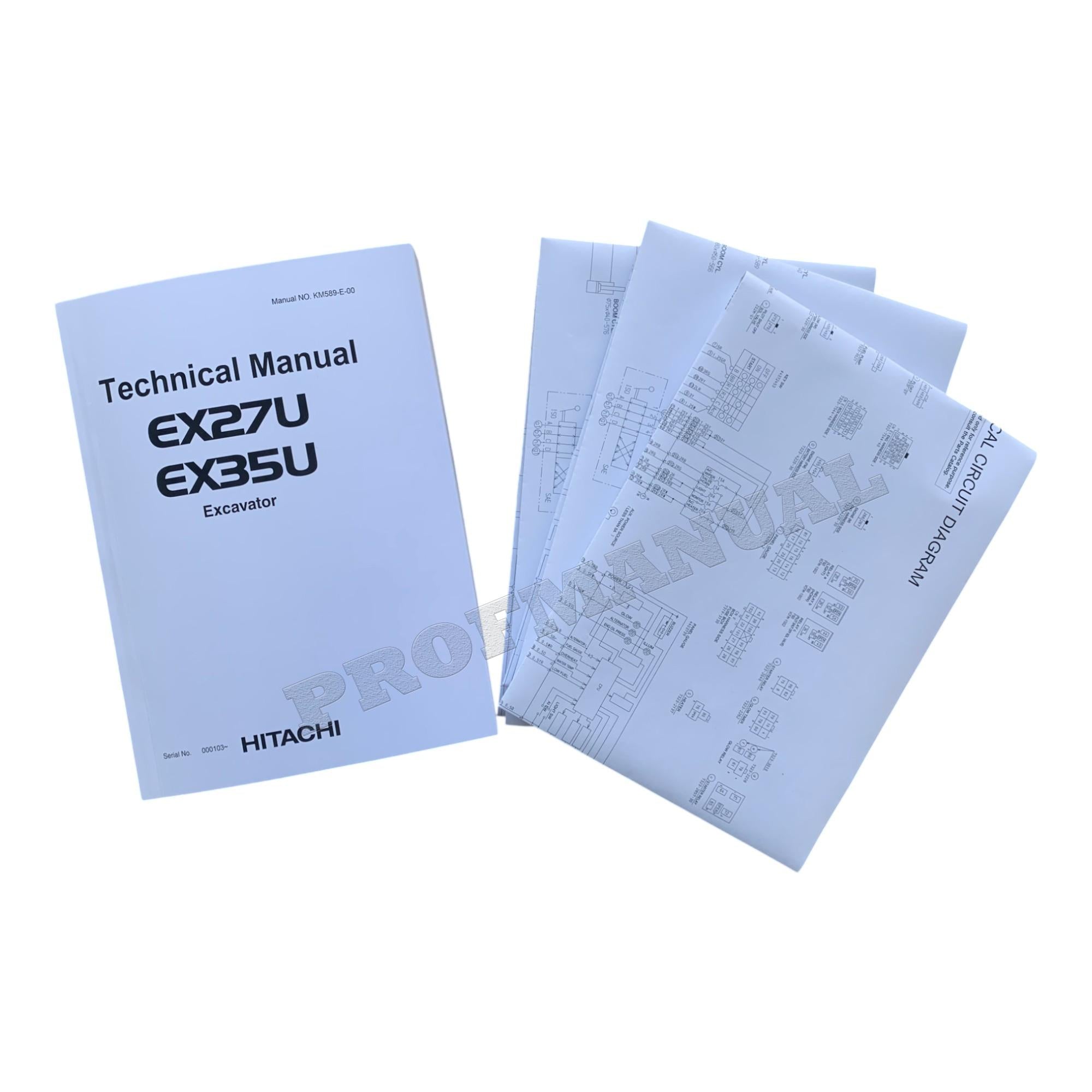 HITACHI EX27U EX35U EXCAVATOR SERVICE MANUAL