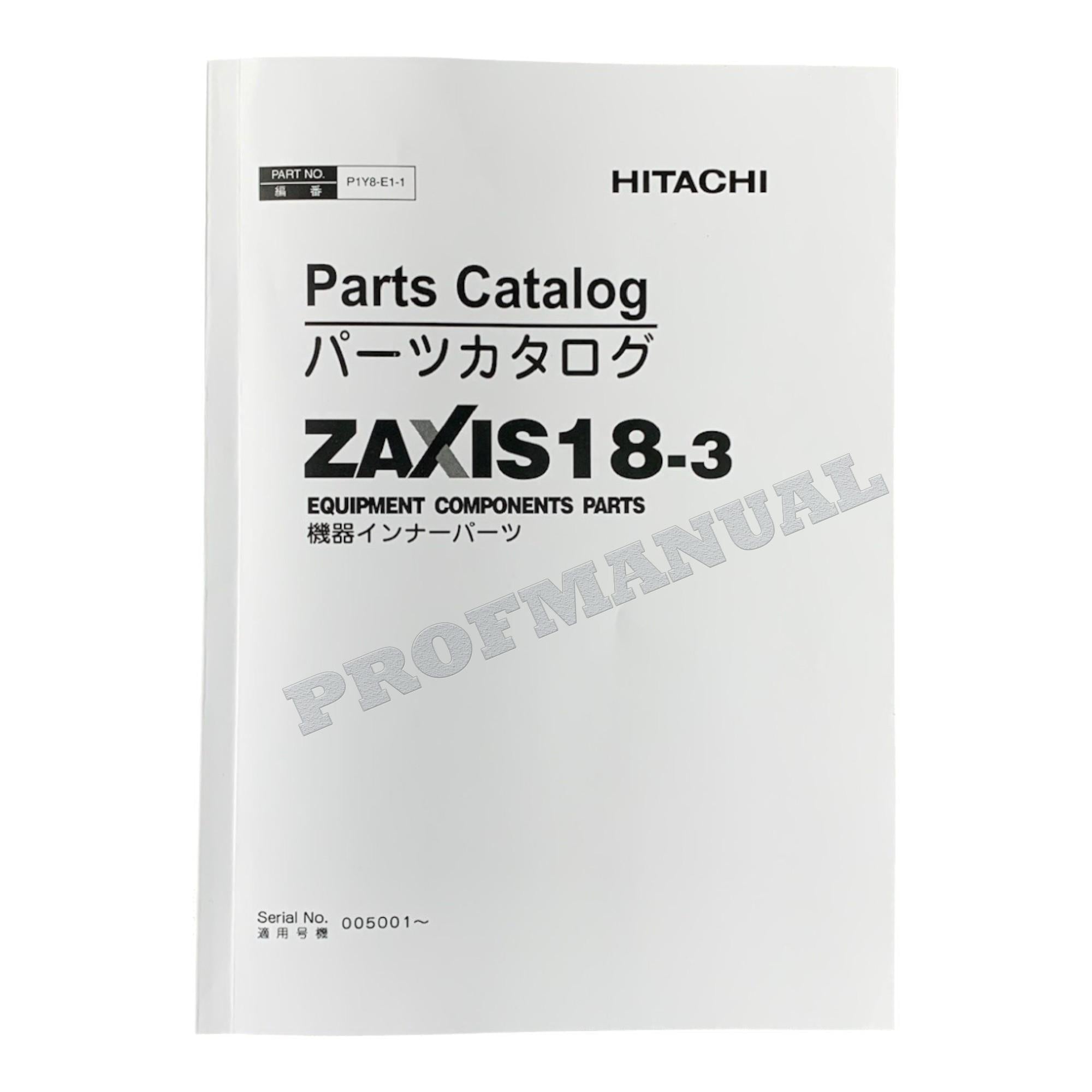 Manual del catálogo de piezas de la excavadora HITACHI ZX18-3