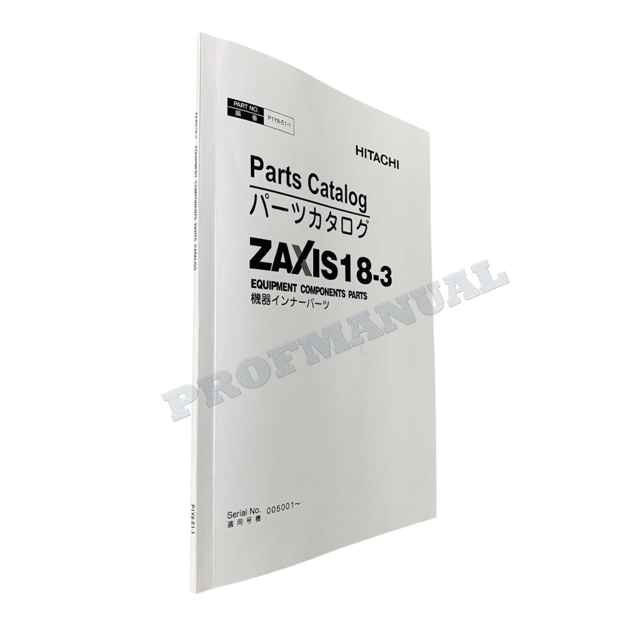 Manual del catálogo de piezas de la excavadora HITACHI ZX18-3