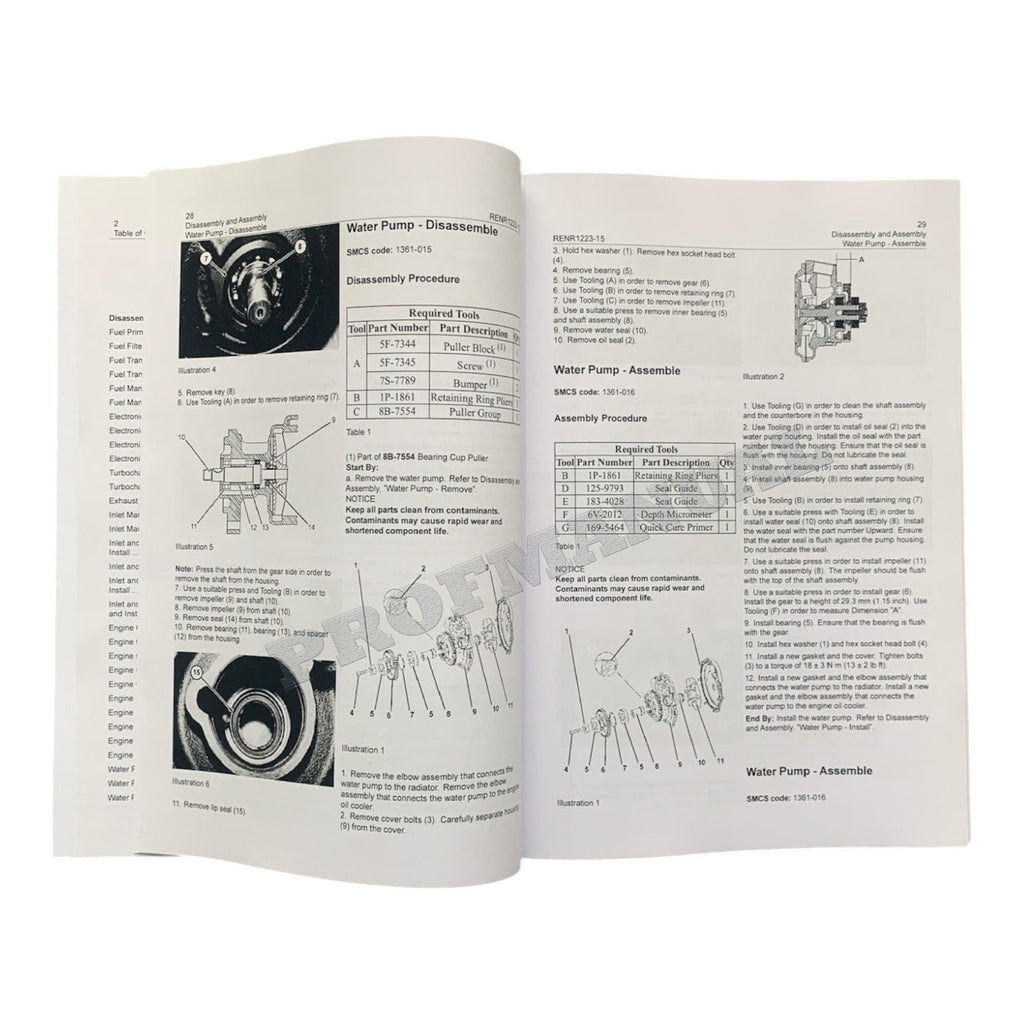 Caterpillar Cat 3176C 3196 Engine Built Machine Disassembly Assembly Manual