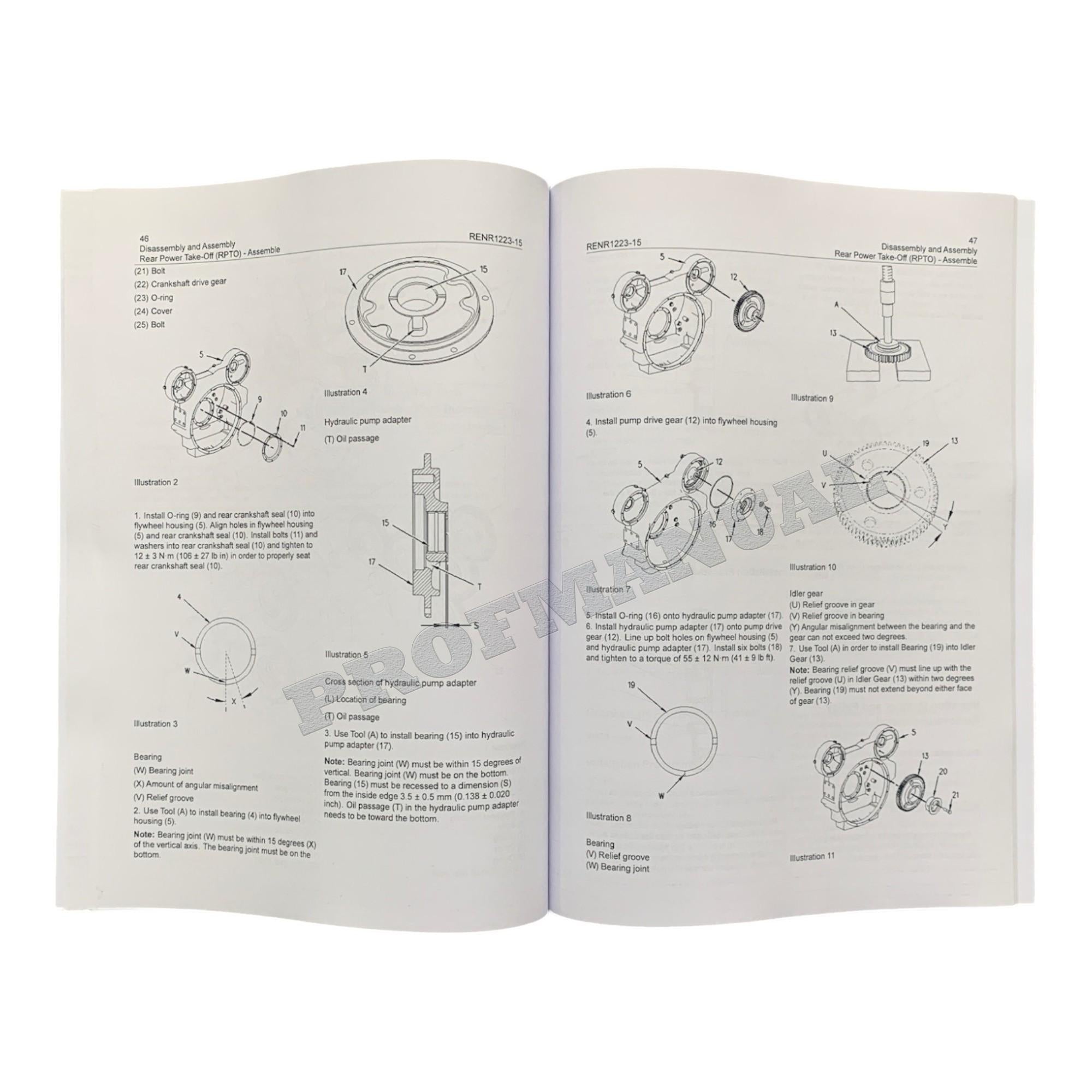 Caterpillar Cat 3176C 3196 Engine Built Machine Disassembly Assembly Manual