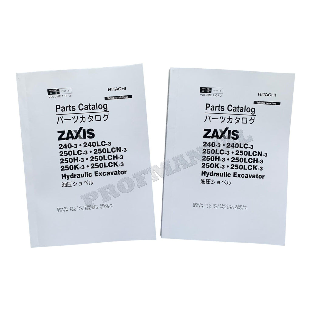 Manual del catálogo de piezas de la excavadora HITACHI ZX240-3 ZX240LC-3 ZX250LC-3 ZX250LCN-3