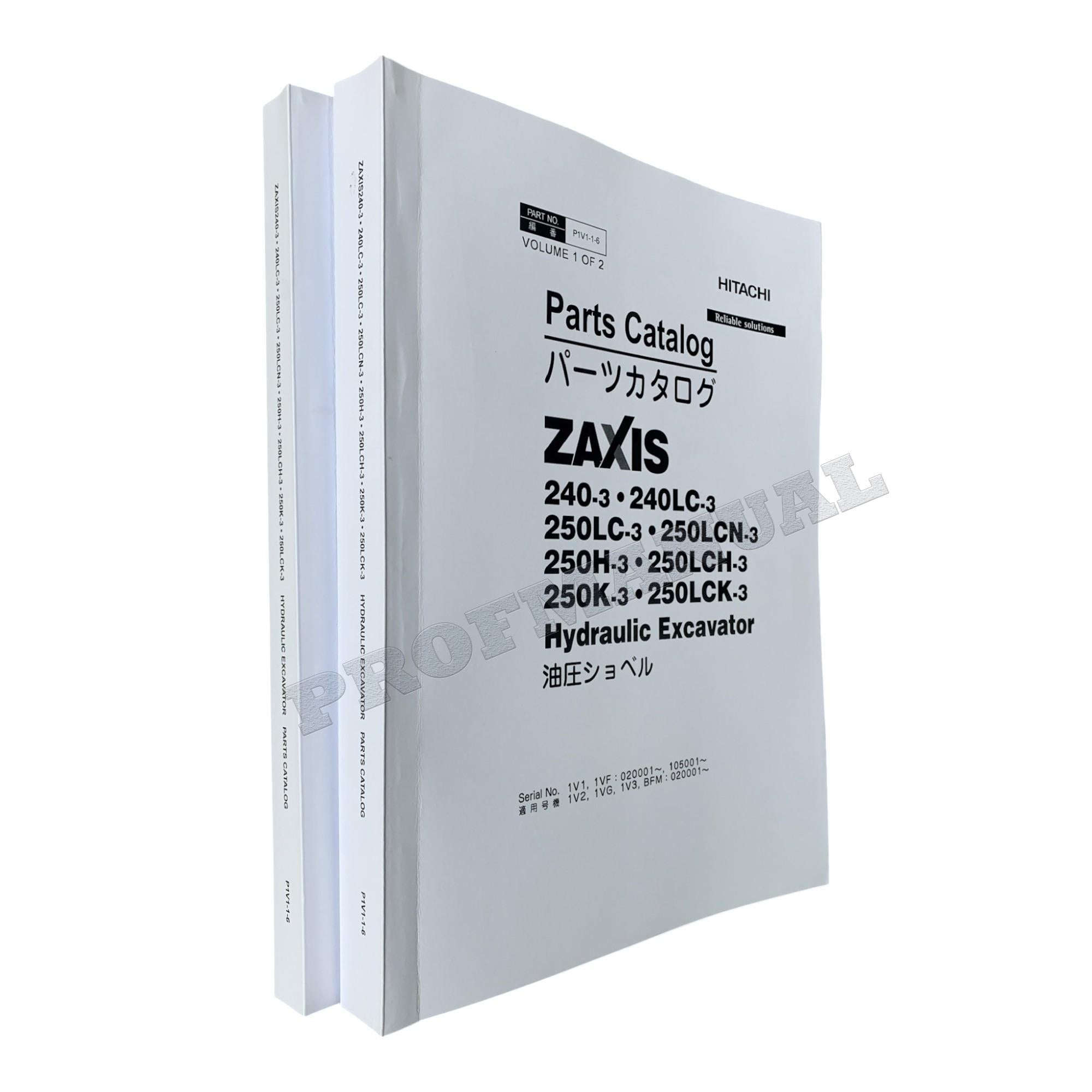Manual del catálogo de piezas de la excavadora HITACHI ZX240-3 ZX240LC-3 ZX250LC-3 ZX250LCN-3