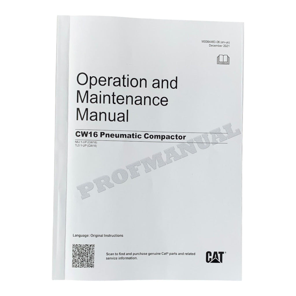 Caterpillar CW16 Pneumatic Compactor Operators Maintenance Manual