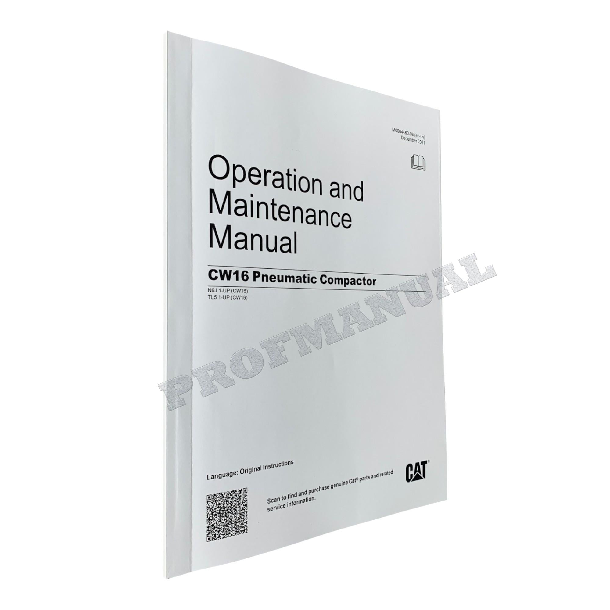 Caterpillar CW16 Pneumatic Compactor Operators Maintenance Manual
