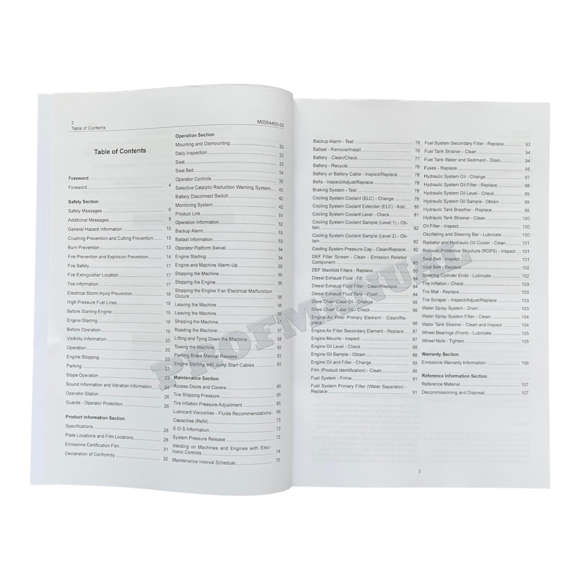 Caterpillar CW16 Pneumatic Compactor Operators Maintenance Manual
