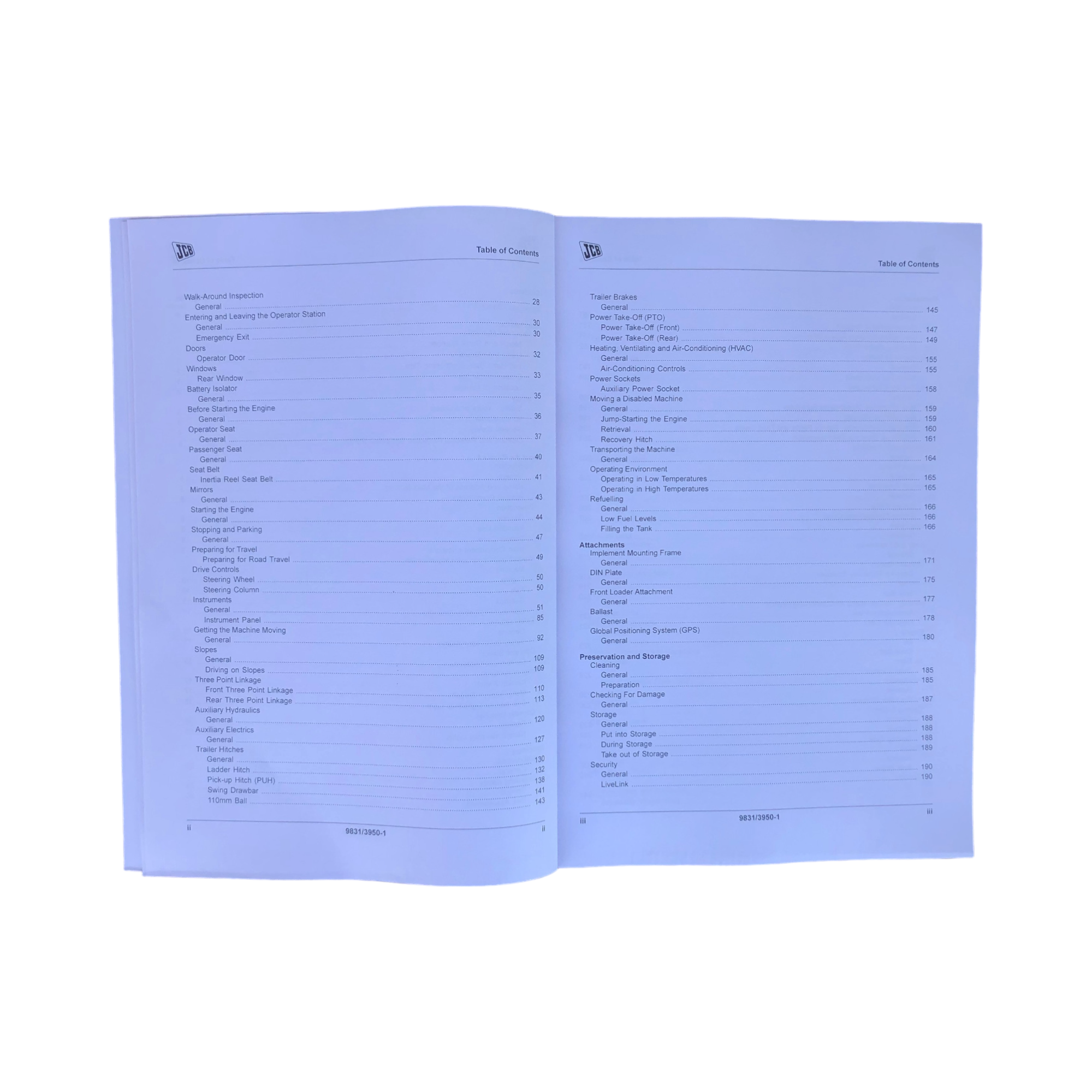 JCB 4160 4190 4220 AGRICULTURAL TRACTOR FASTRAC Operators Manual