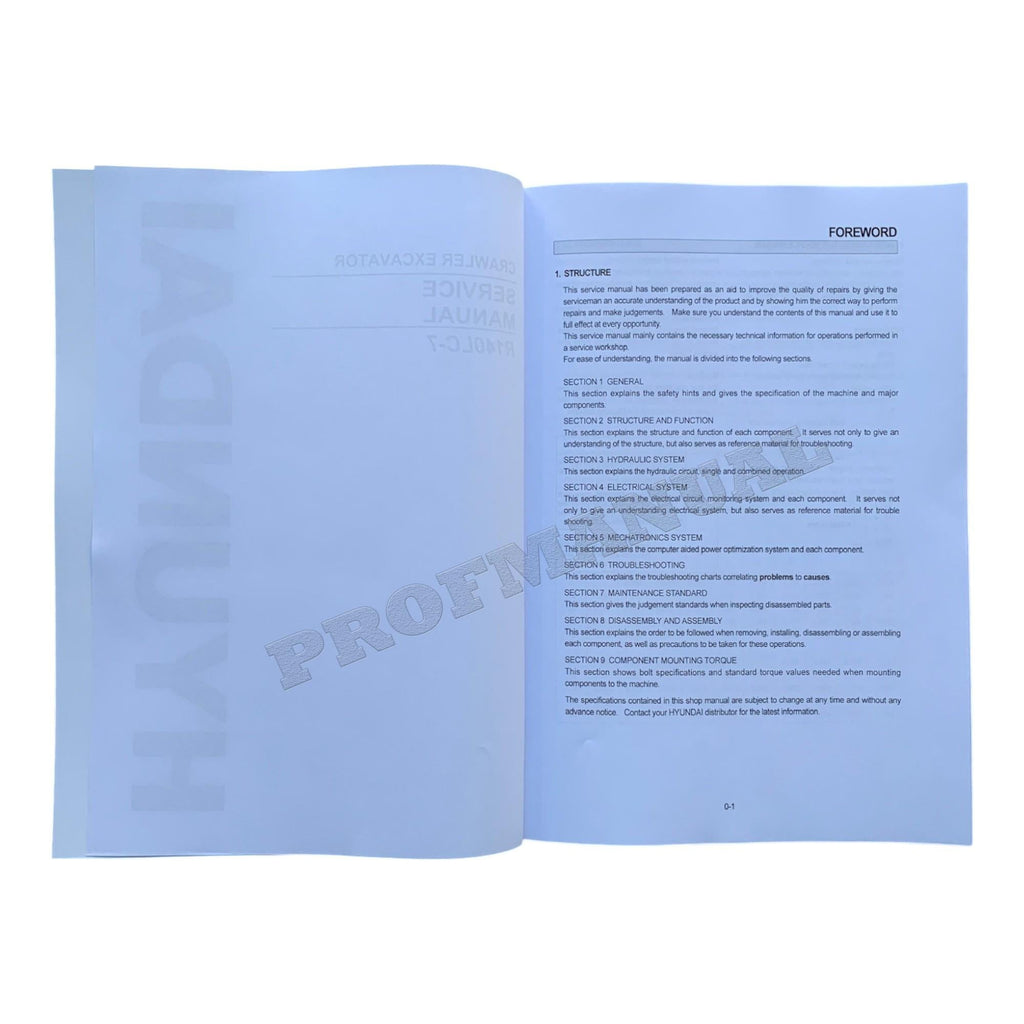 Hyundai R140LC-7 CRAWLER EXCAVATOR Hardcover Repair Service Manual