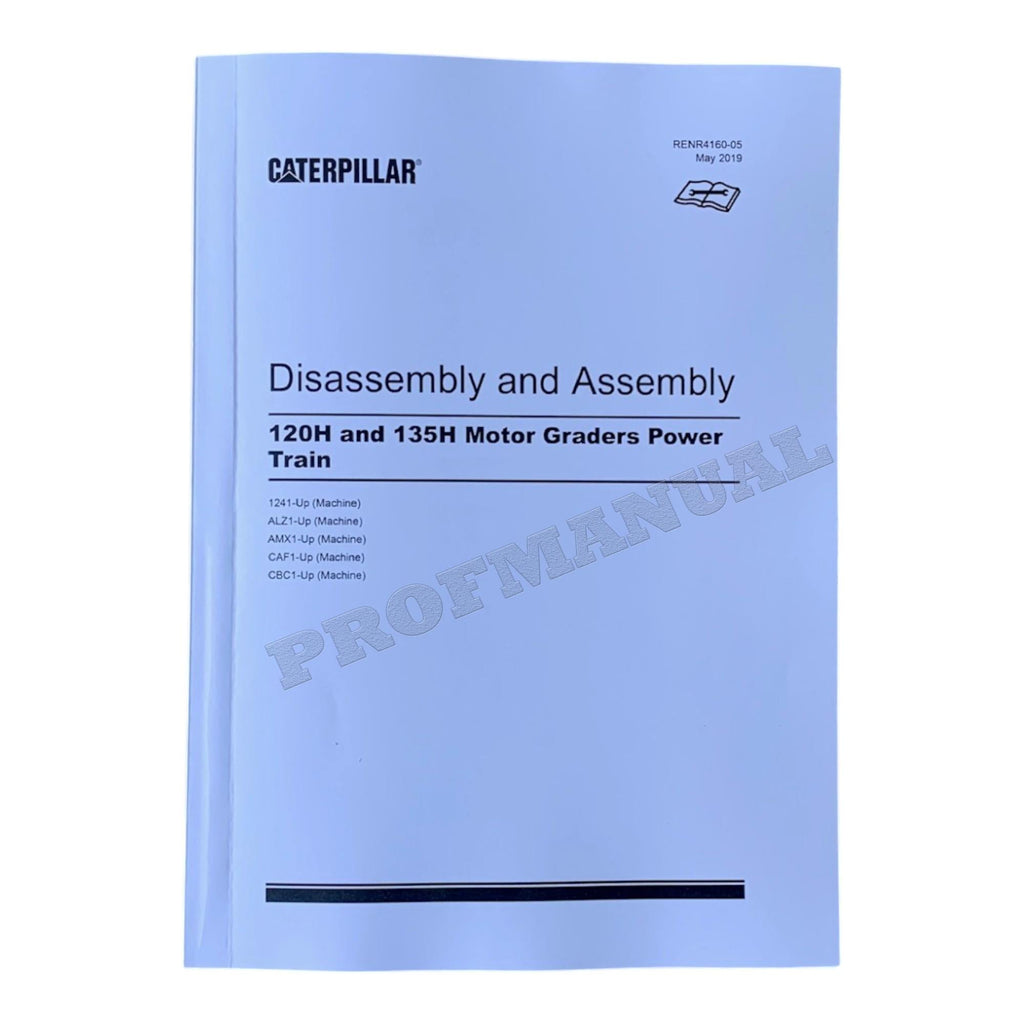 Manual de servicio de desmontaje y montaje del tren de potencia de la niveladora Caterpillar 120H y 135H RENR4160