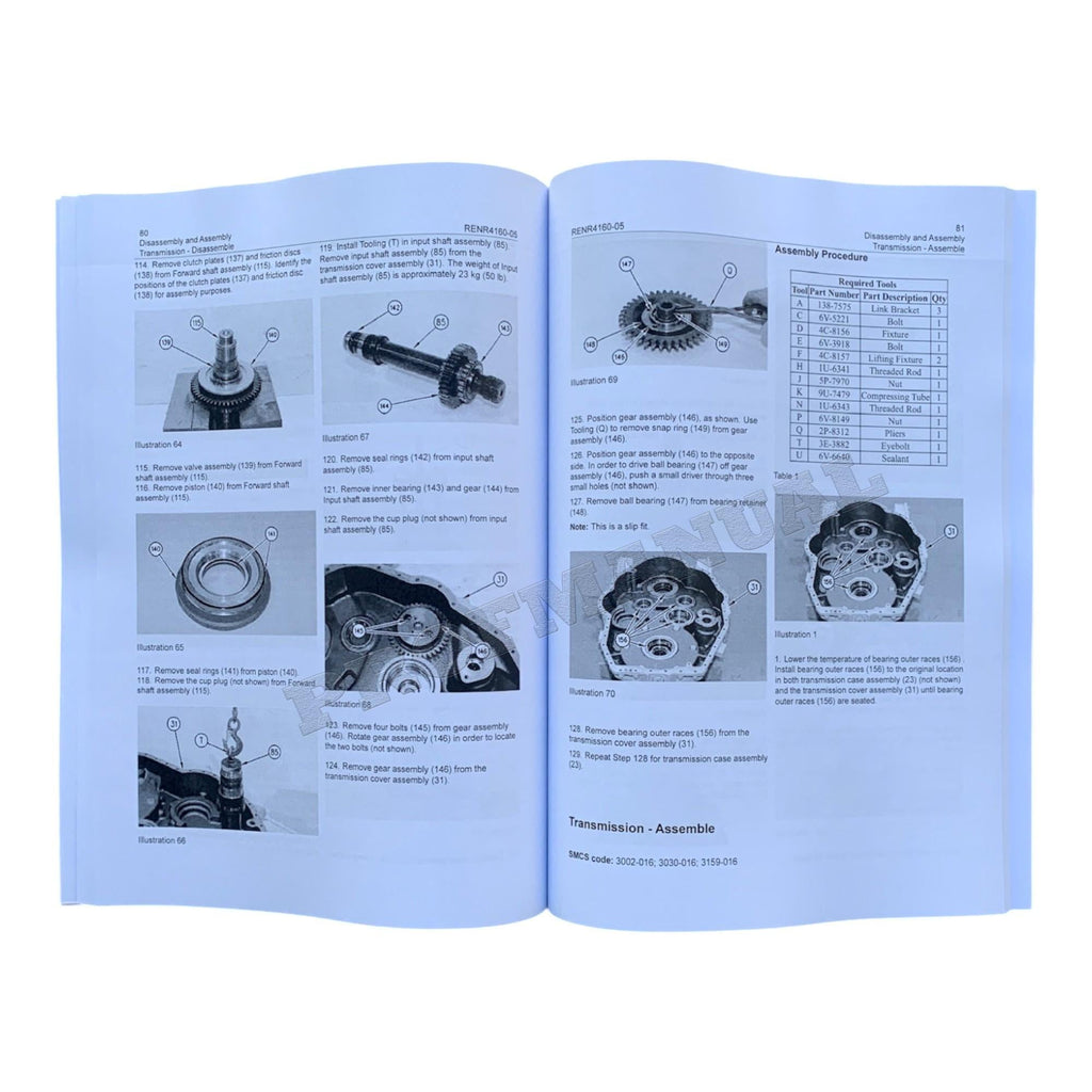 Manual de servicio de desmontaje y montaje del tren de potencia de la niveladora Caterpillar 120H y 135H RENR4160