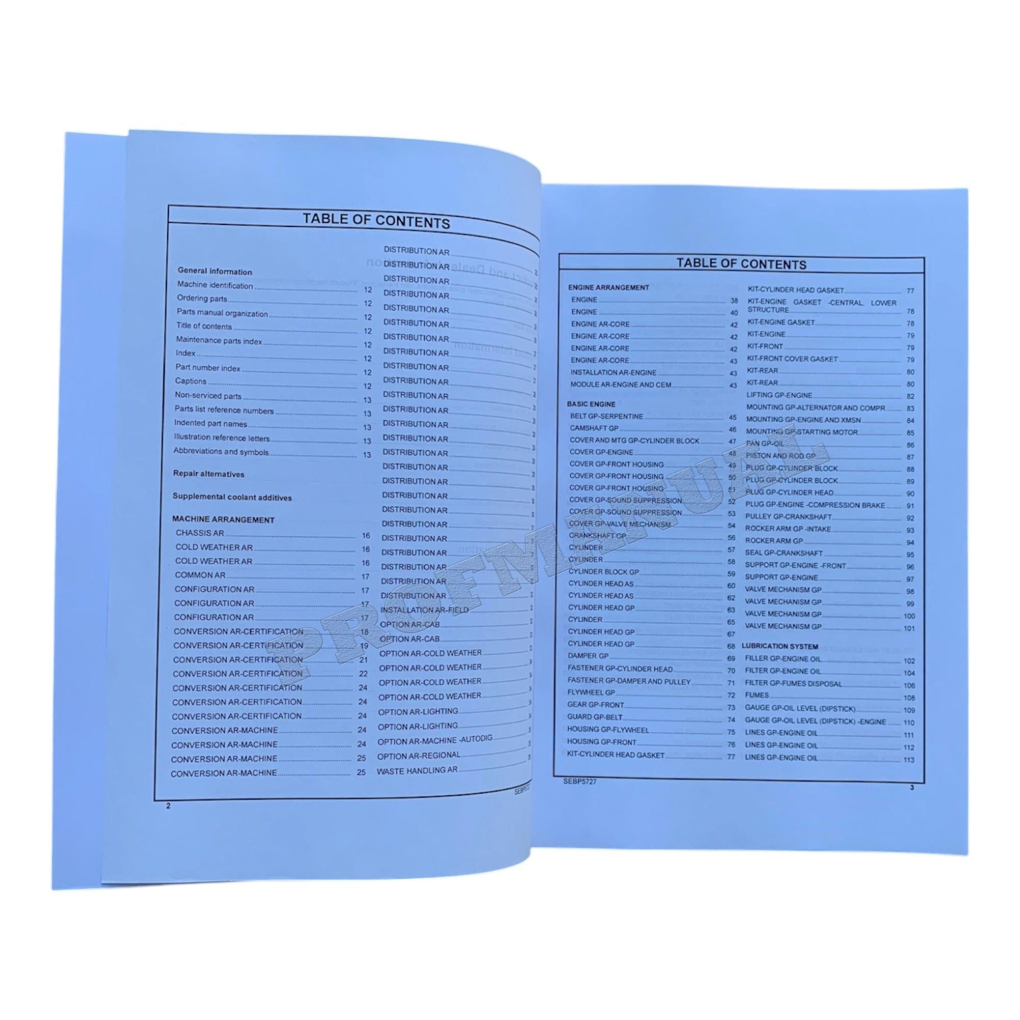 Caterpillar Cat 966K Wheel Loader Parts Catalog Manual SEBP5727