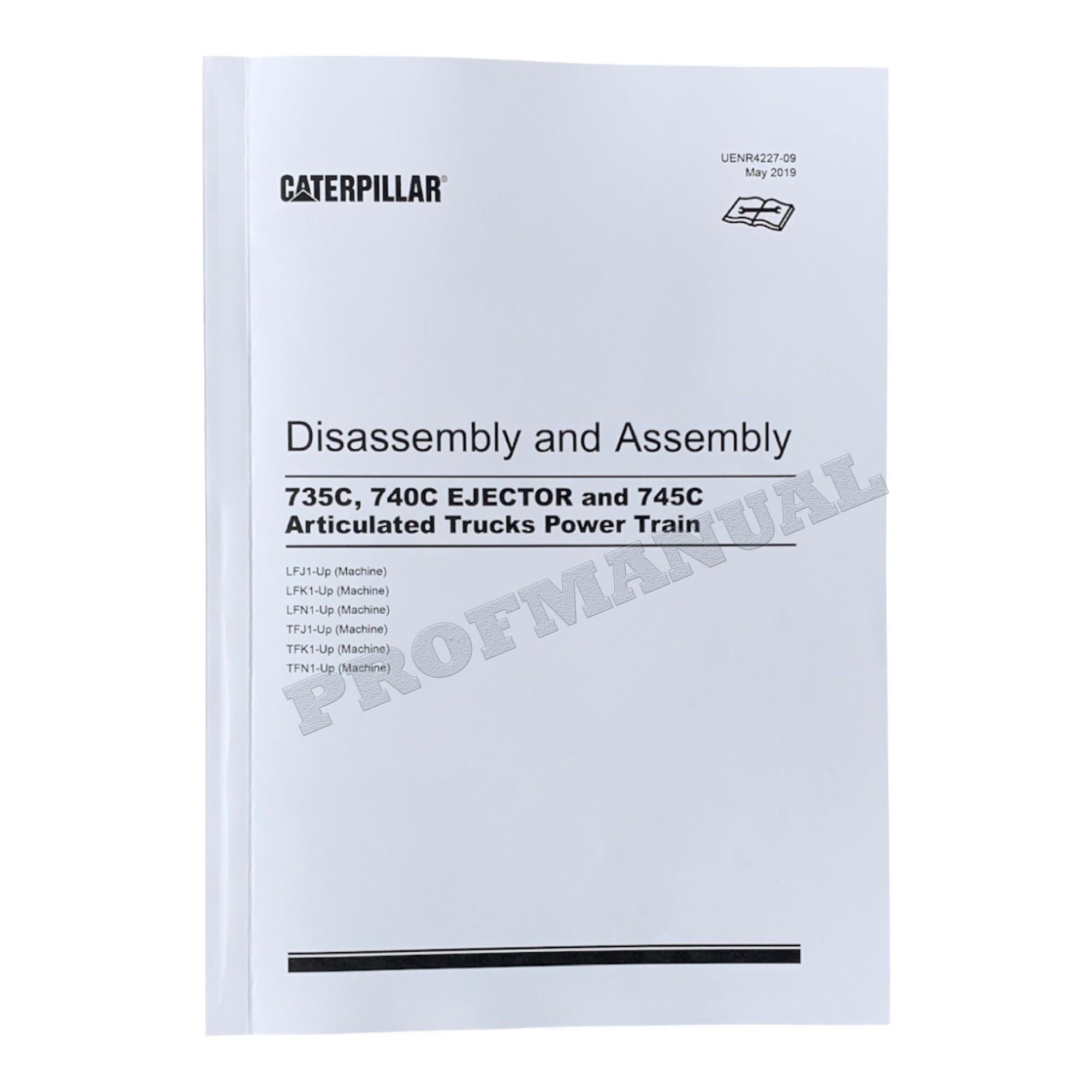 Manual de servicio del conjunto de desmontaje del tren de potencia del camión Caterpillar 735C 740C EJECTOR 745C