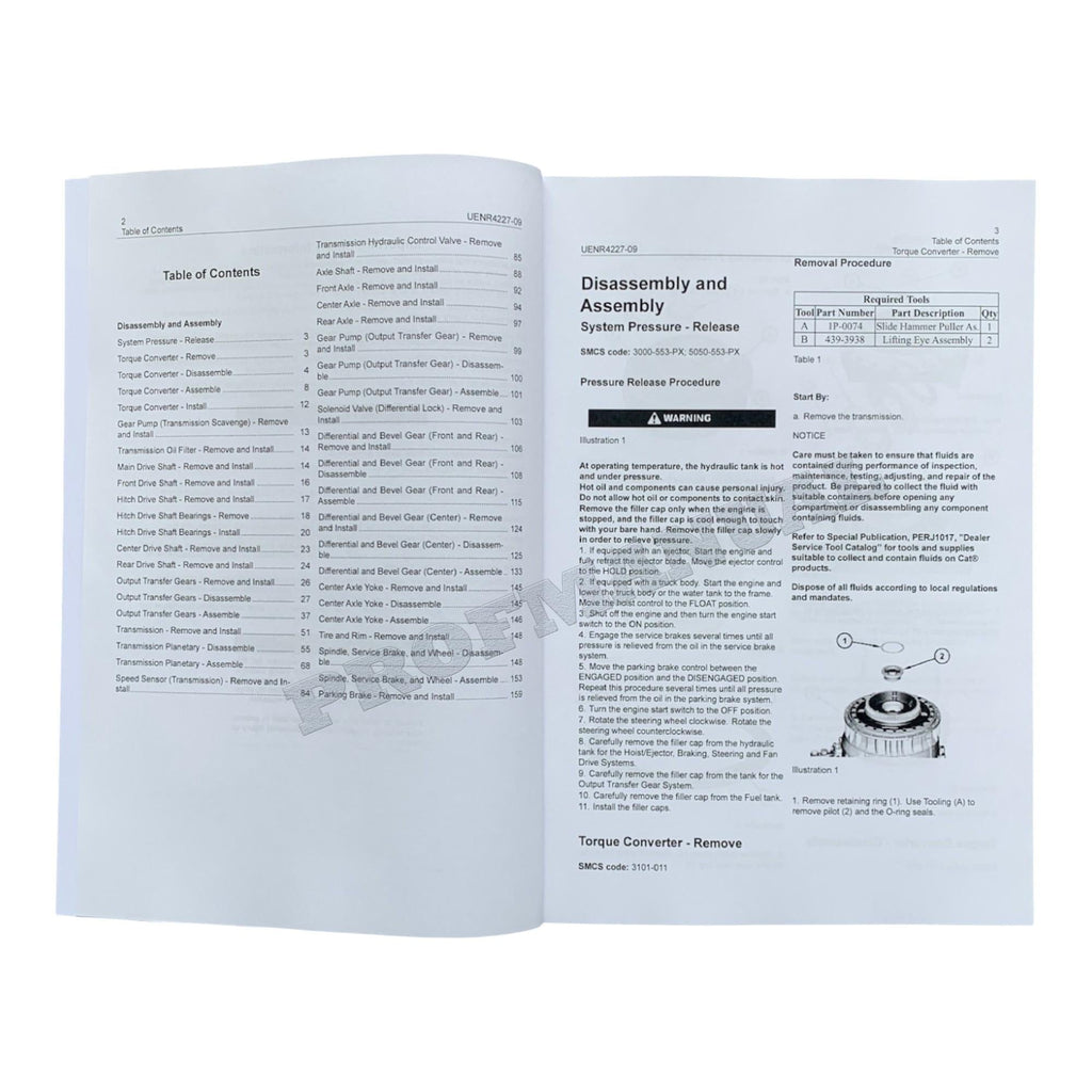 Manual de servicio del conjunto de desmontaje del tren de potencia del camión Caterpillar 735C 740C EJECTOR 745C