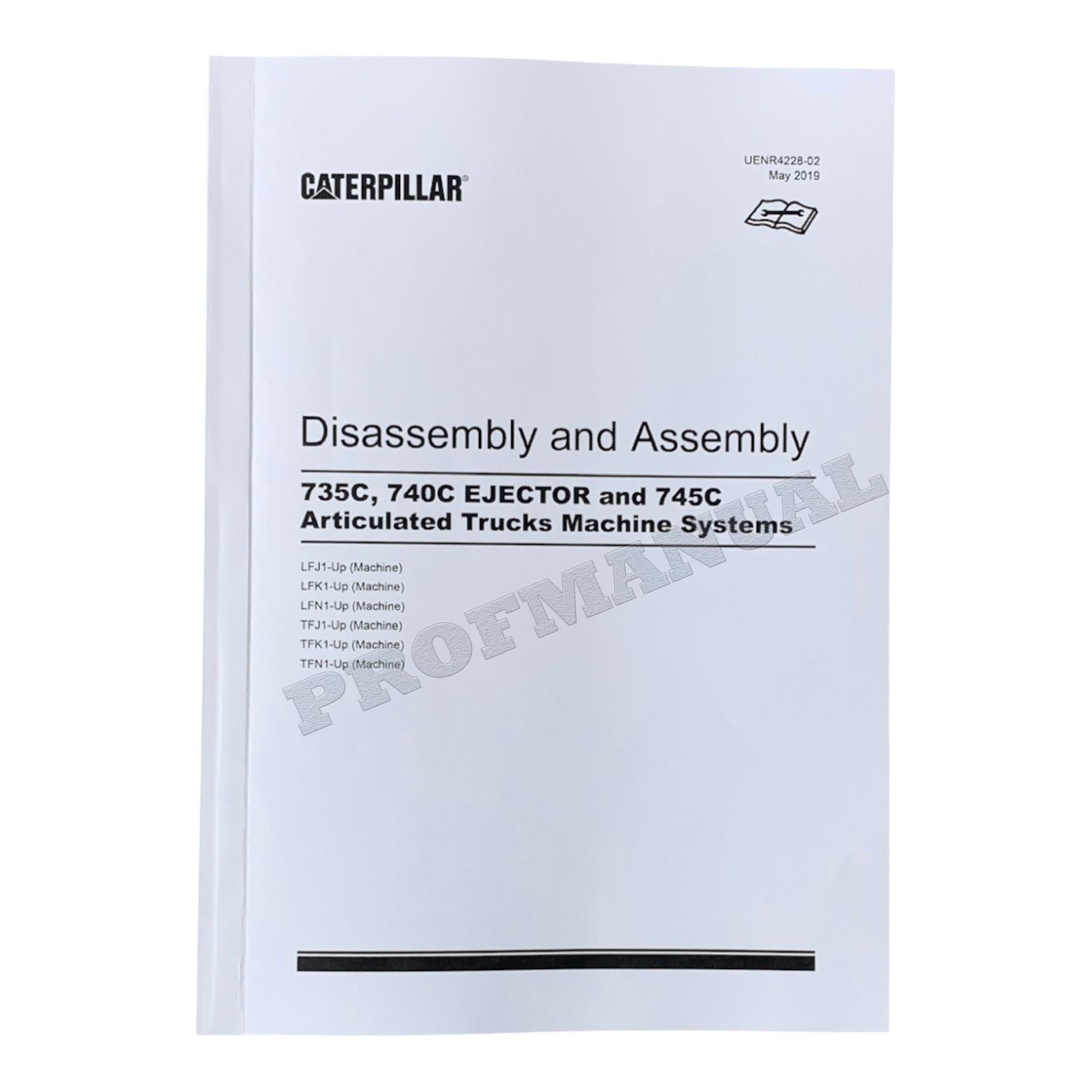 Manual de servicio del sistema de desmontaje y montaje de la máquina del camión Caterpillar 735C 740C EJECTOR 745C
