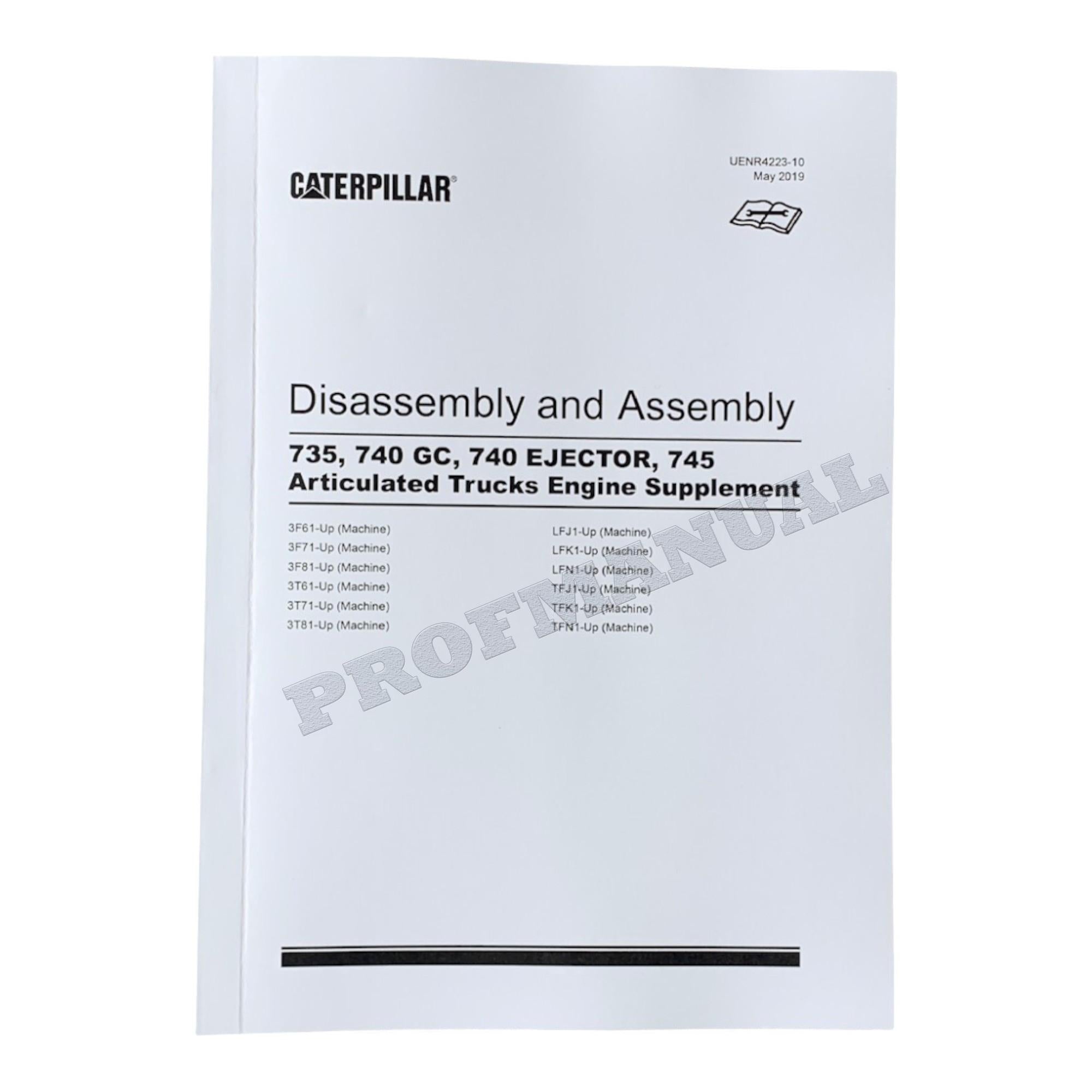 Caterpillar Cat 740 EJECTOR 745 TRUCK Engine Suppl Disass Assem Service Manual
