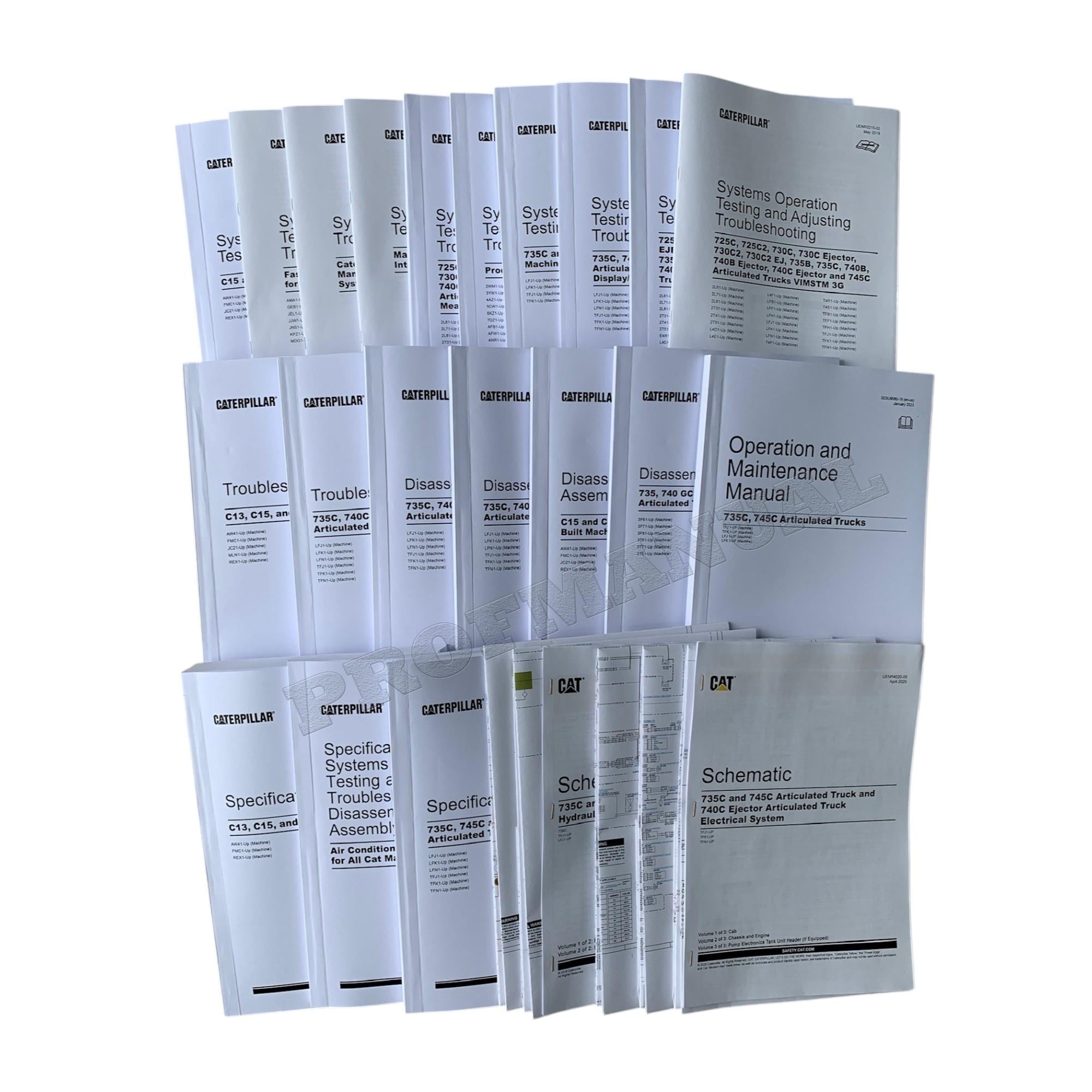 Caterpillar 745 Articulated Truck Full Service Manual *Send serial number
