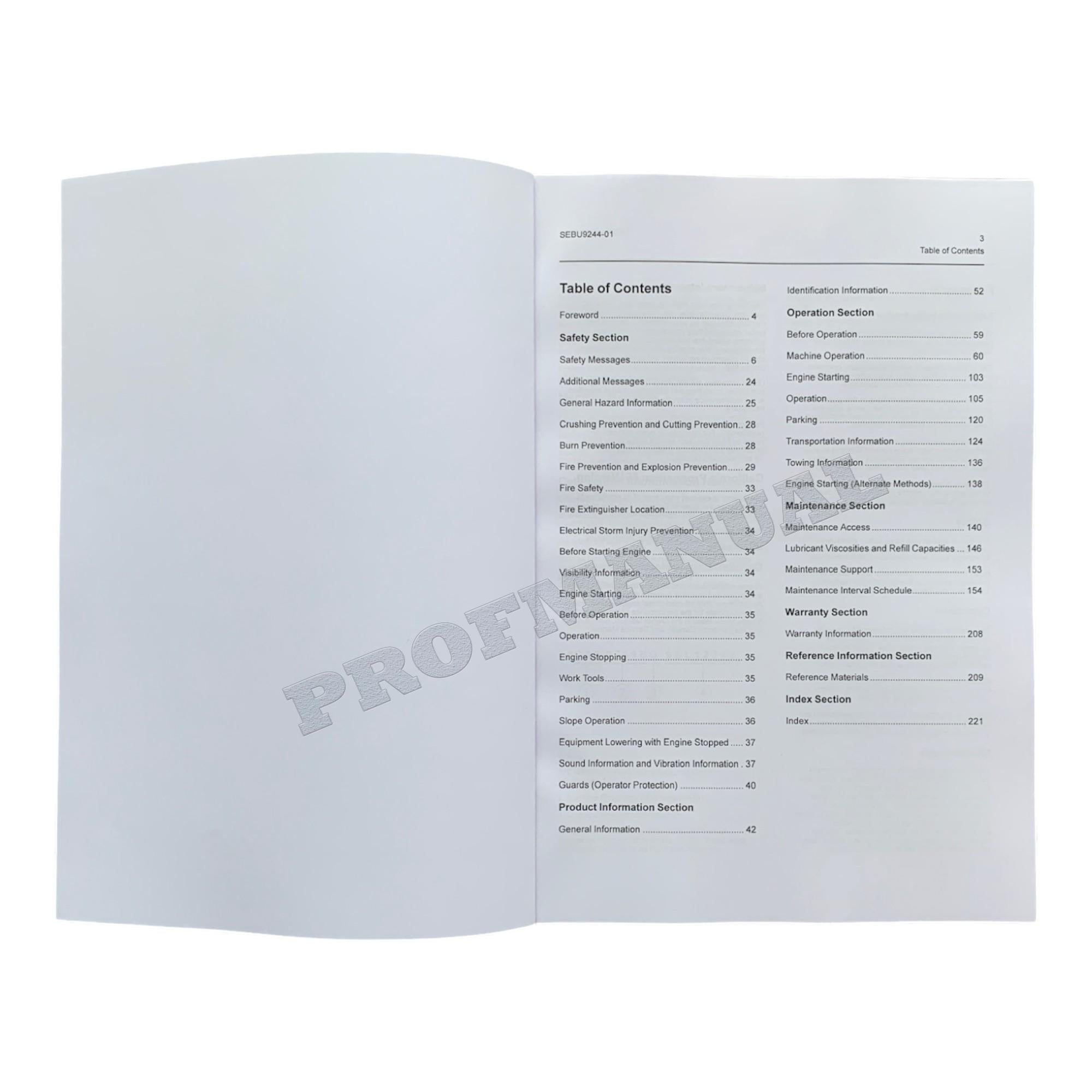 Caterpillar Cat 279D Compact Track Loader OPERATORS MAINTENANCE MANUAL