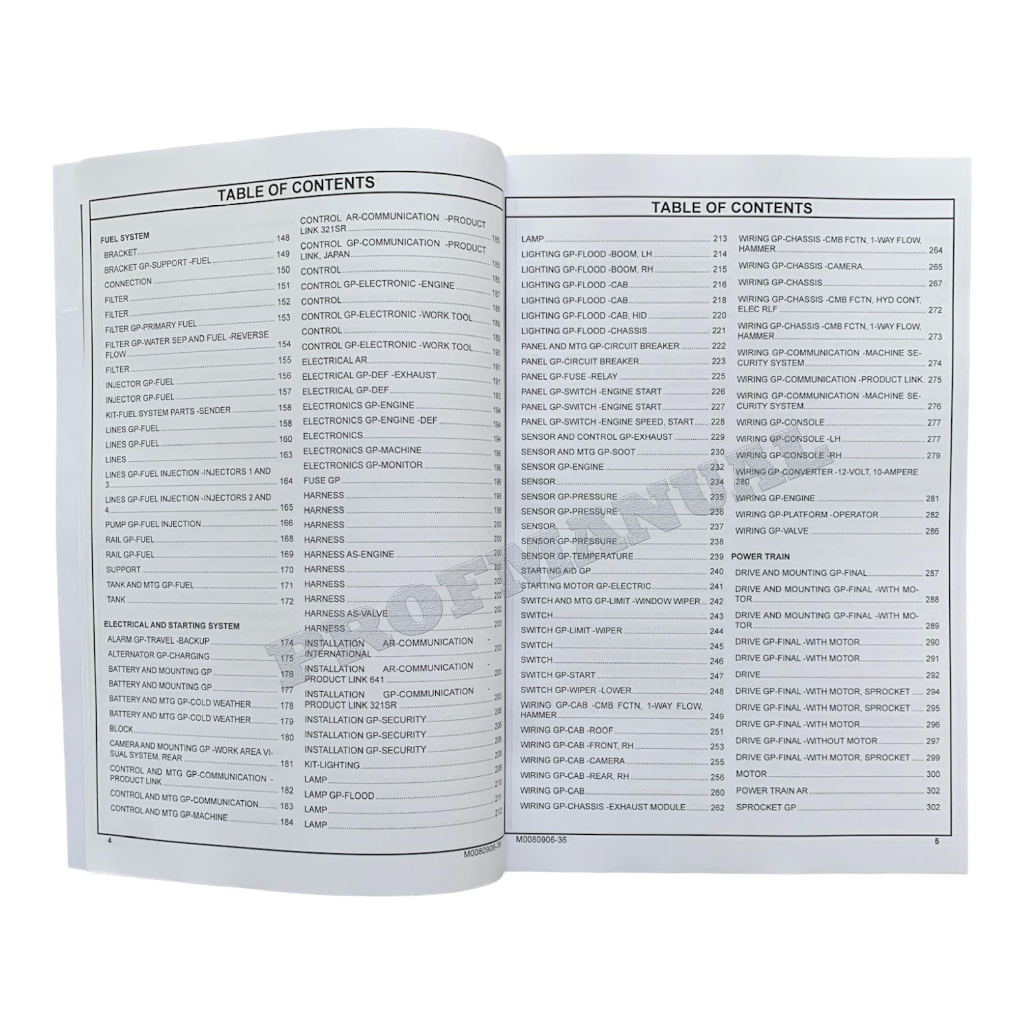 Caterpillar Cat 316F L Excavator Parts Catalog Manual ser XAD1-Up W7N1-Up